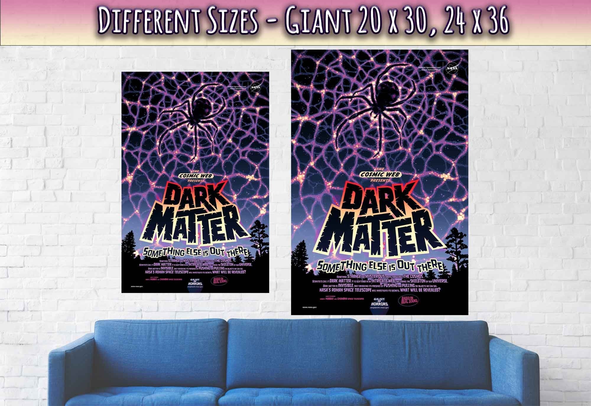 Dark Matter Poster - Vintage Nasa Space Poster Halloween Comic Version Designed By Nasa - WallArtPrints4U