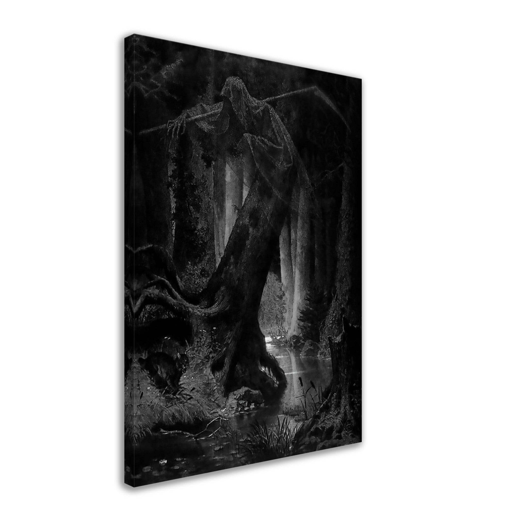 Death Canvas - Arthur Grottger - Death In The Wilderness - Halloween Death Canvas Print - WallArtPrints4U