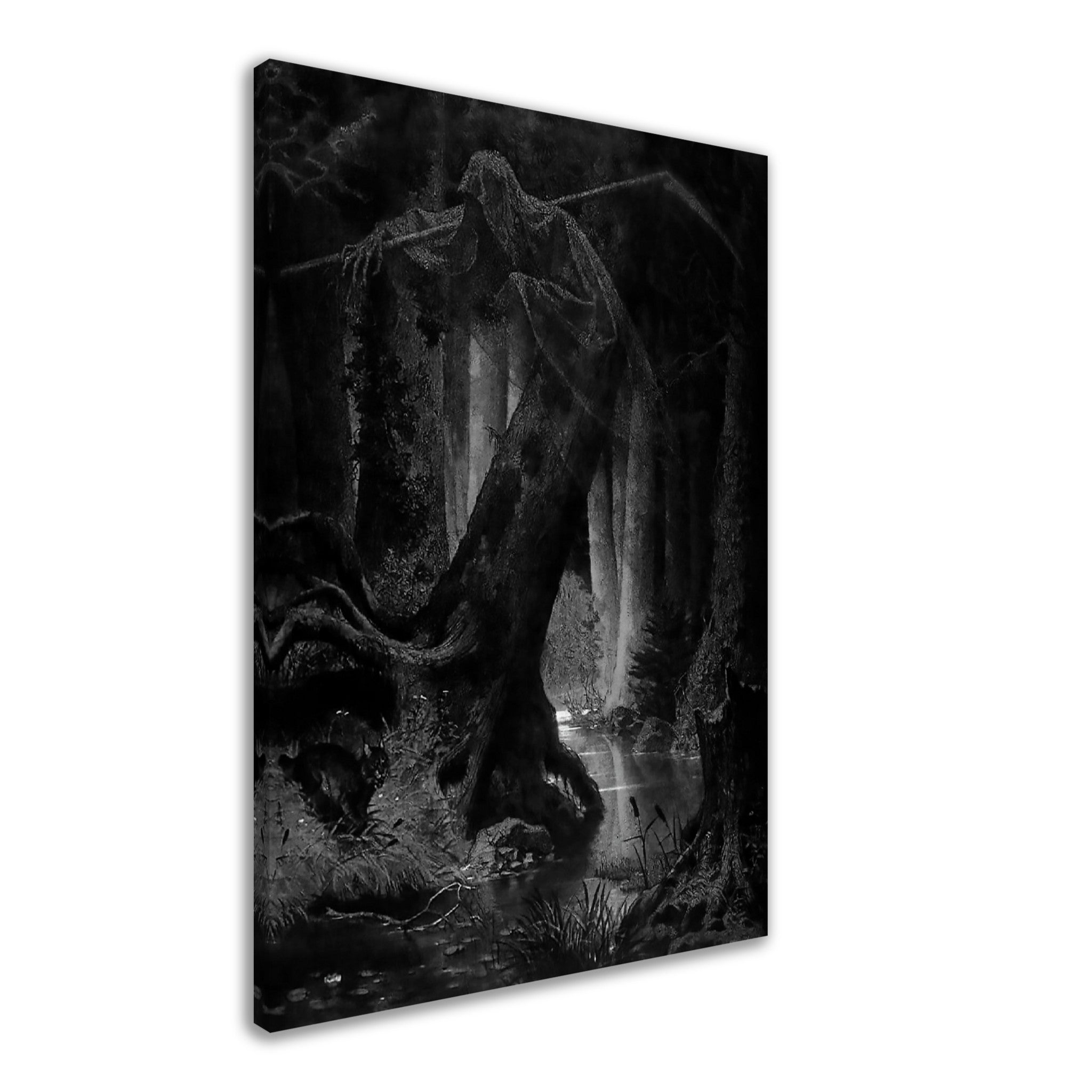 Death Canvas - Arthur Grottger - Death In The Wilderness - Halloween Death Canvas Print - WallArtPrints4U