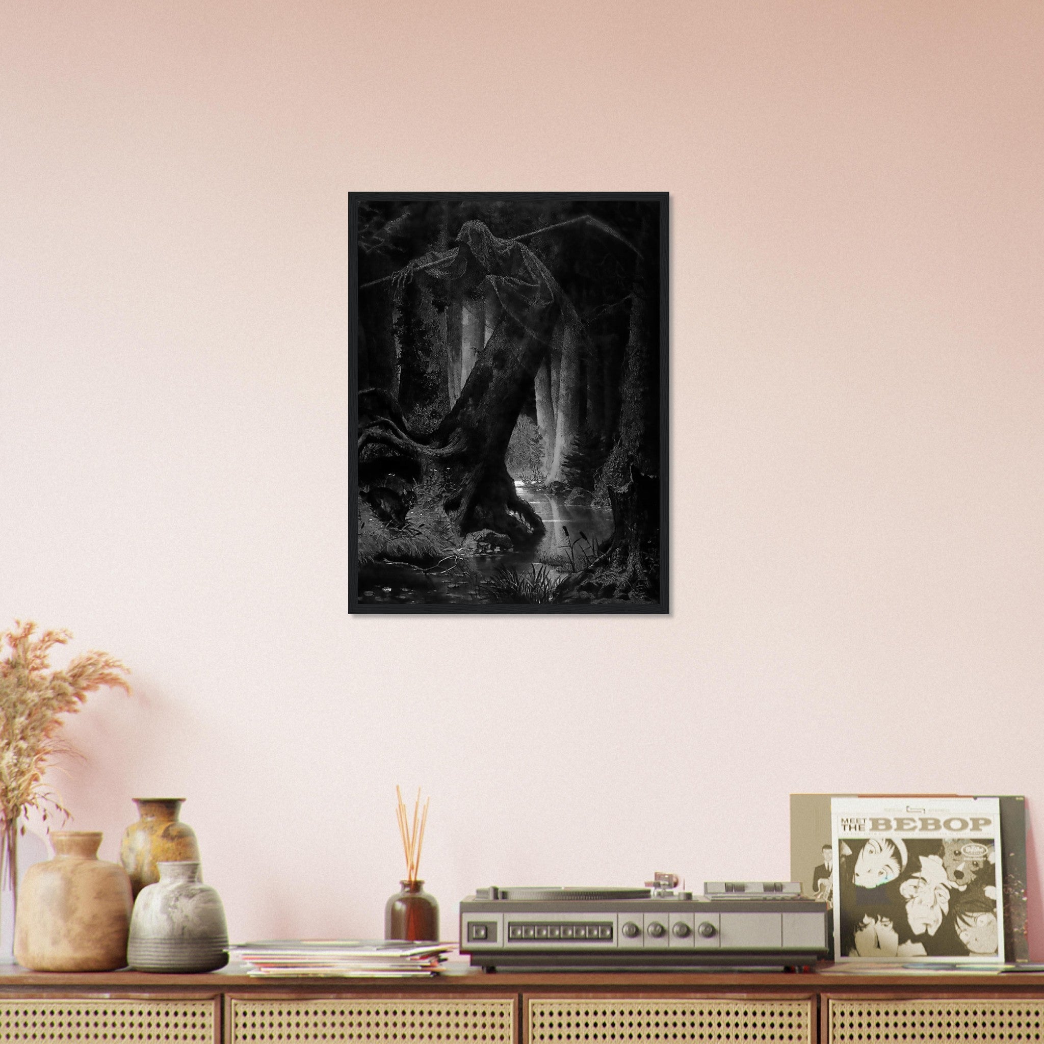 Death Framed - Arthur Grottger - Death In The Wilderness - Halloween Death Framed Print UK, EU, USA, AUS Domestic Shipping - WallArtPrints4U