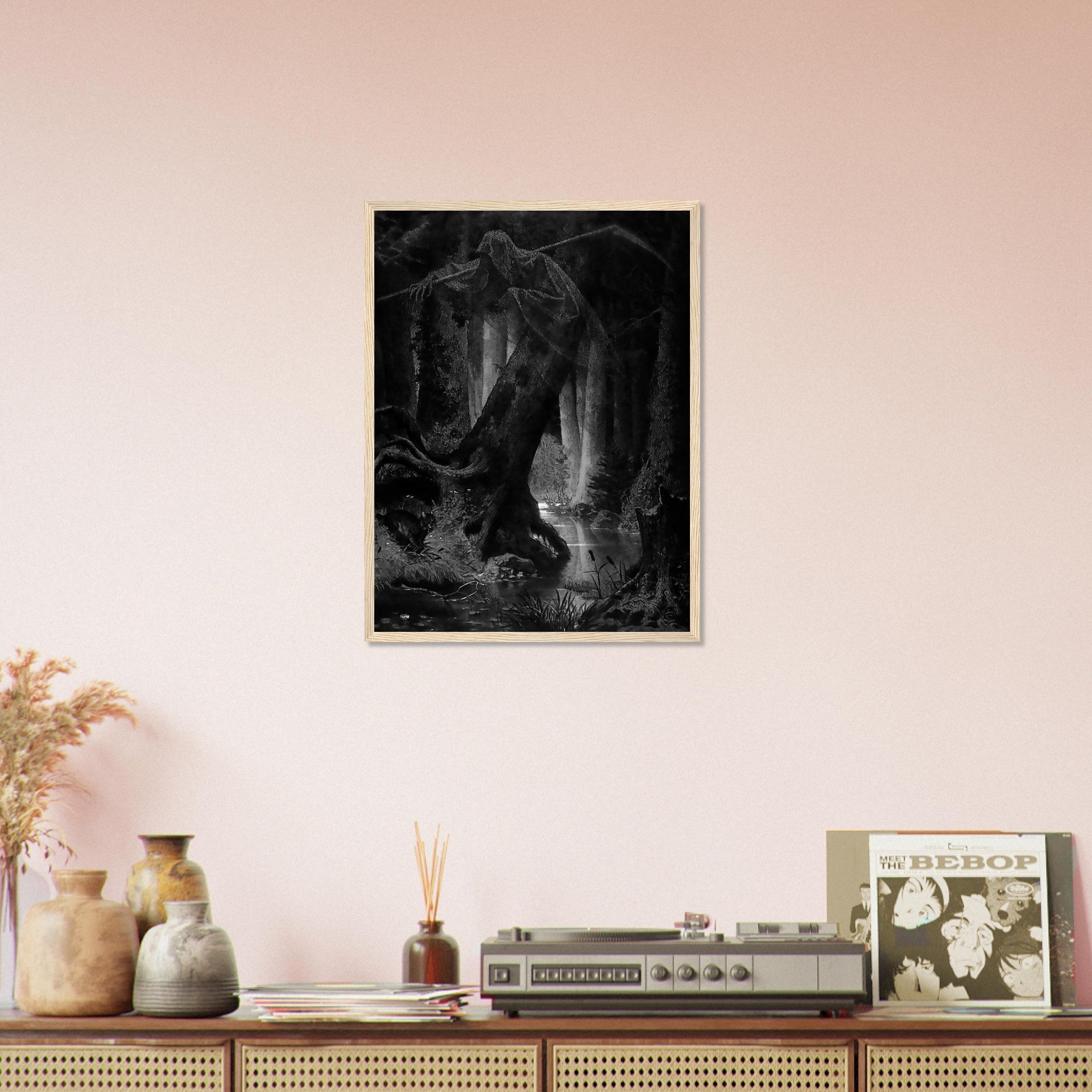 Death Framed - Arthur Grottger - Death In The Wilderness - Halloween Death Framed Print UK, EU, USA, AUS Domestic Shipping - WallArtPrints4U