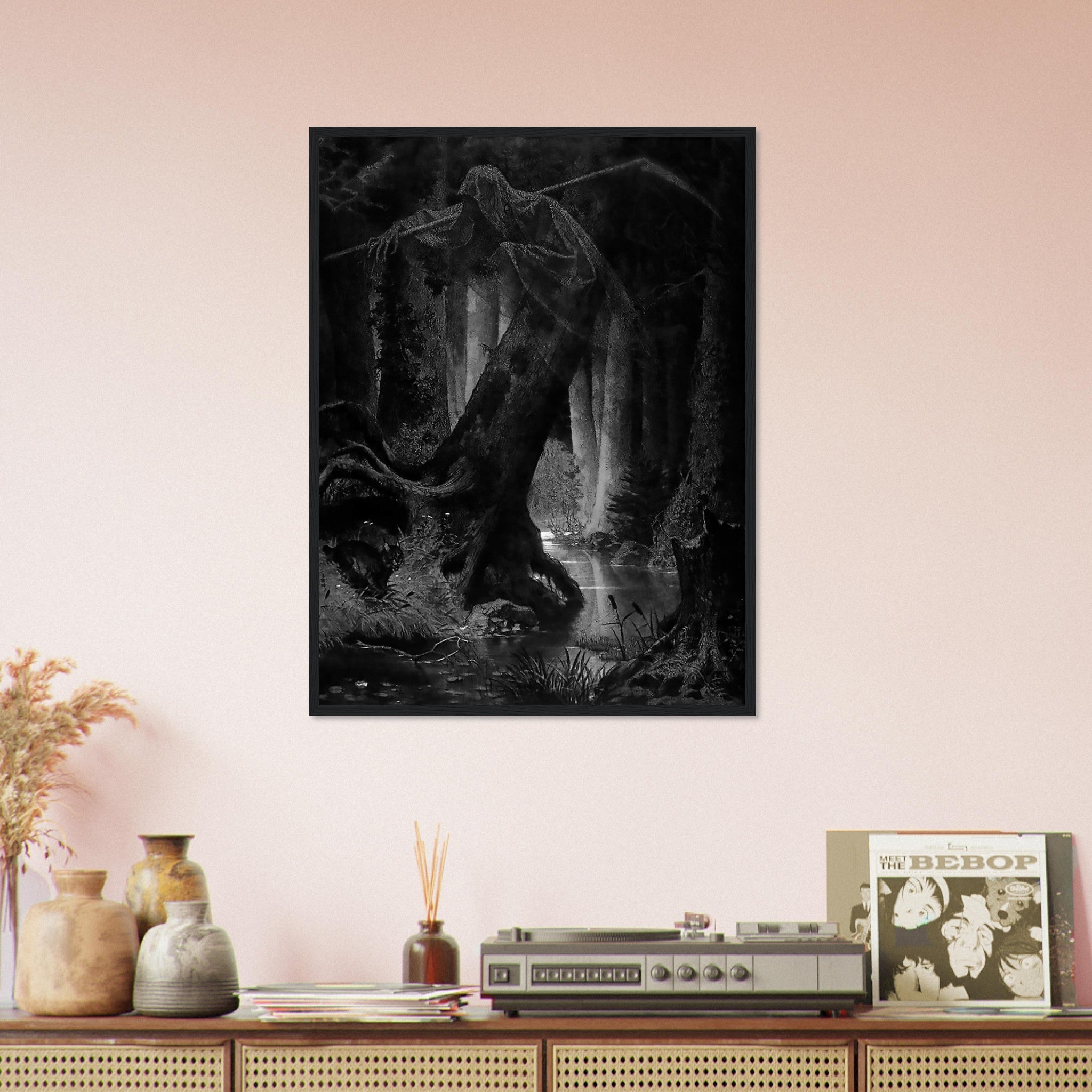 Death Framed - Arthur Grottger - Death In The Wilderness - Halloween Death Framed Print UK, EU, USA, AUS Domestic Shipping - WallArtPrints4U