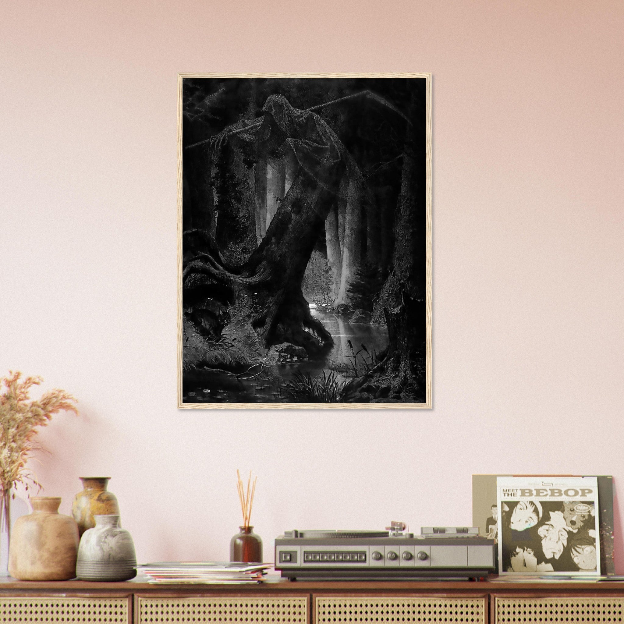 Death Framed - Arthur Grottger - Death In The Wilderness - Halloween Death Framed Print UK, EU, USA, AUS Domestic Shipping - WallArtPrints4U