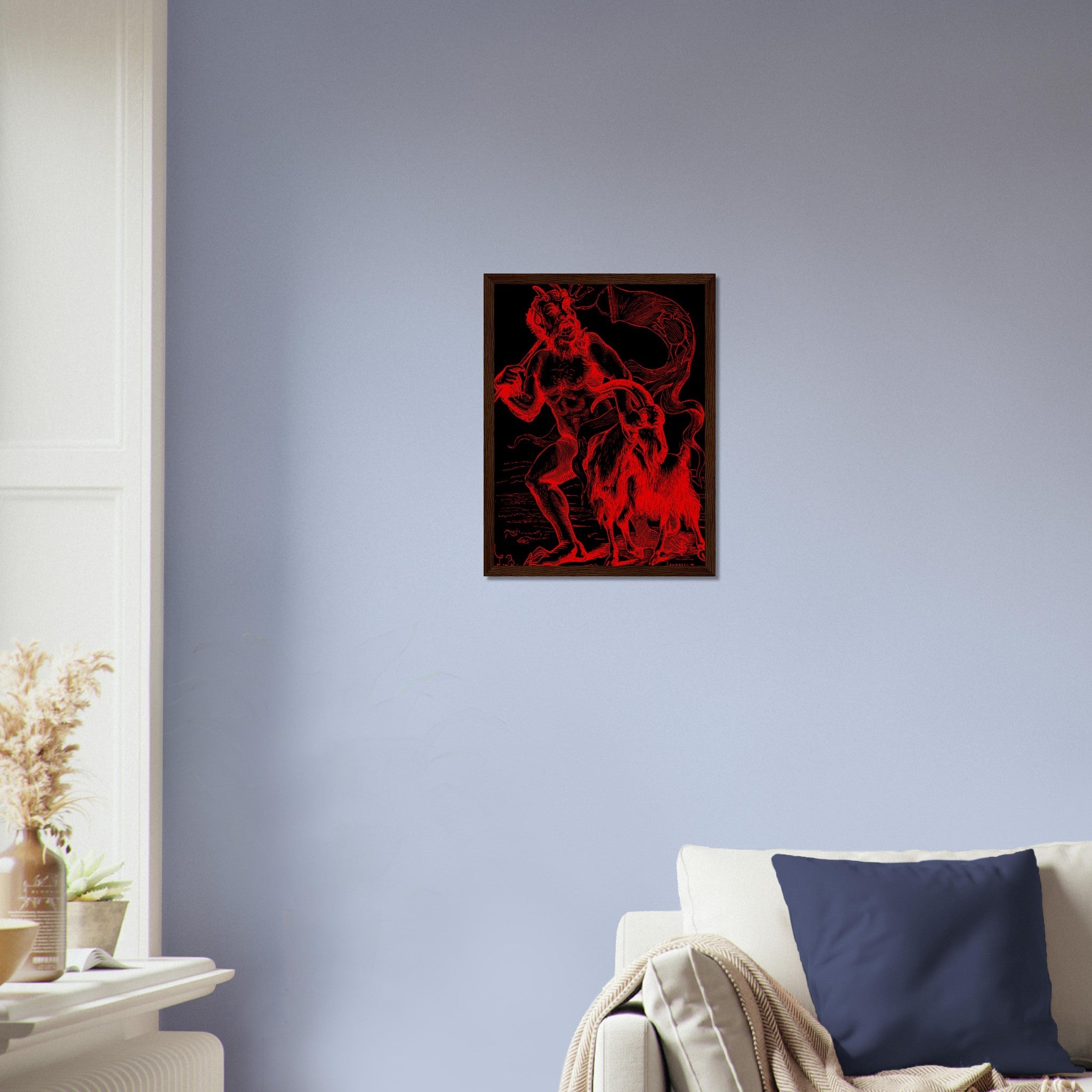 Demon Azazel Framed - Vintage Demonic Art Framed Print - Red Black Version - Louis De Bretton UK, EU, USA, AUS Domestic Shipping - WallArtPrints4U