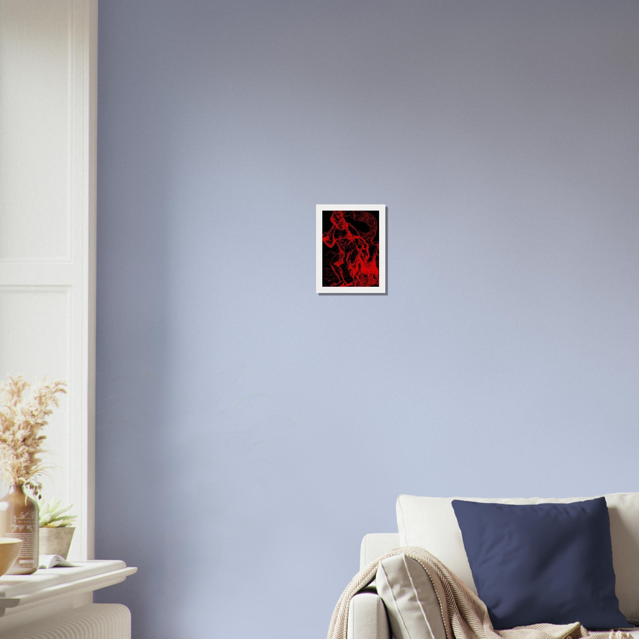 Demon Azazel Framed - Vintage Demonic Art Framed Print - Red Black Version - Louis De Bretton UK, EU, USA, AUS Domestic Shipping - WallArtPrints4U