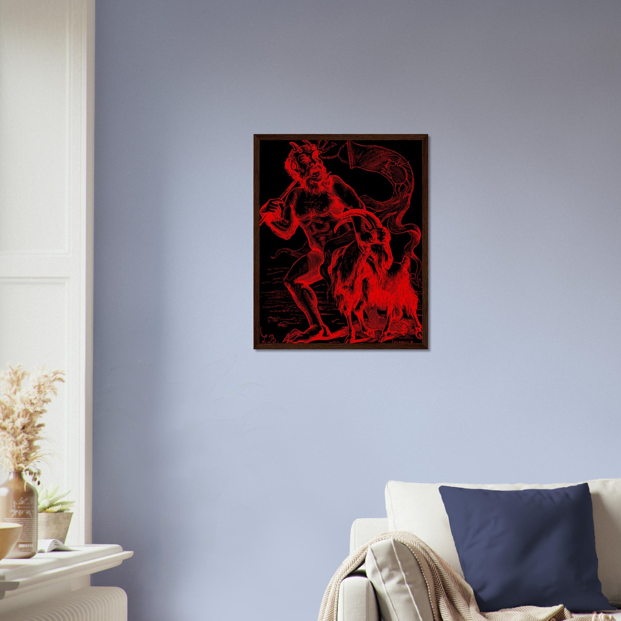 Demon Azazel Framed - Vintage Demonic Art Framed Print - Red Black Version - Louis De Bretton UK, EU, USA, AUS Domestic Shipping - WallArtPrints4U