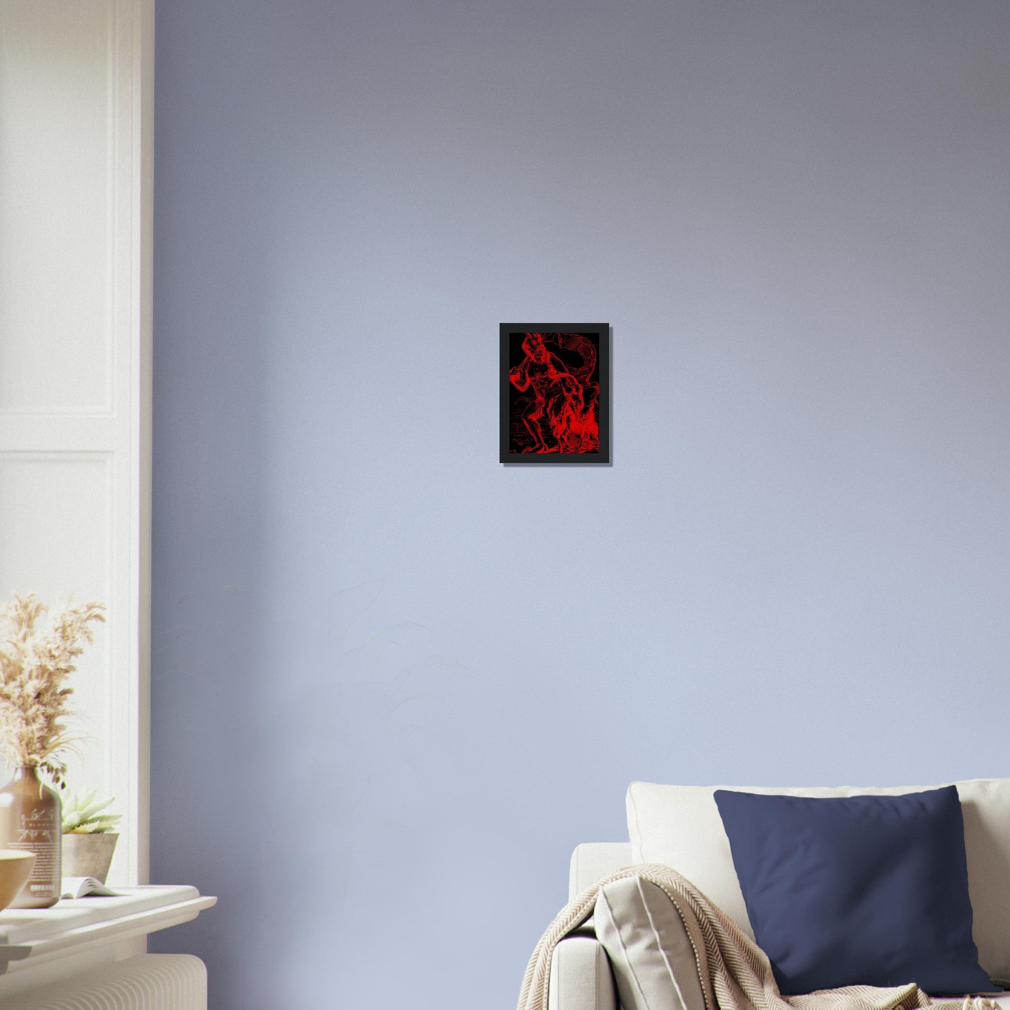 Demon Azazel Framed - Vintage Demonic Art Framed Print - Red Black Version - Louis De Bretton UK, EU, USA, AUS Domestic Shipping - WallArtPrints4U