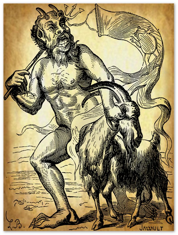 Demon Azazel Poster - Vintage Demonic Art Print - Parchment Version - Louis De Bretton - WallArtPrints4U