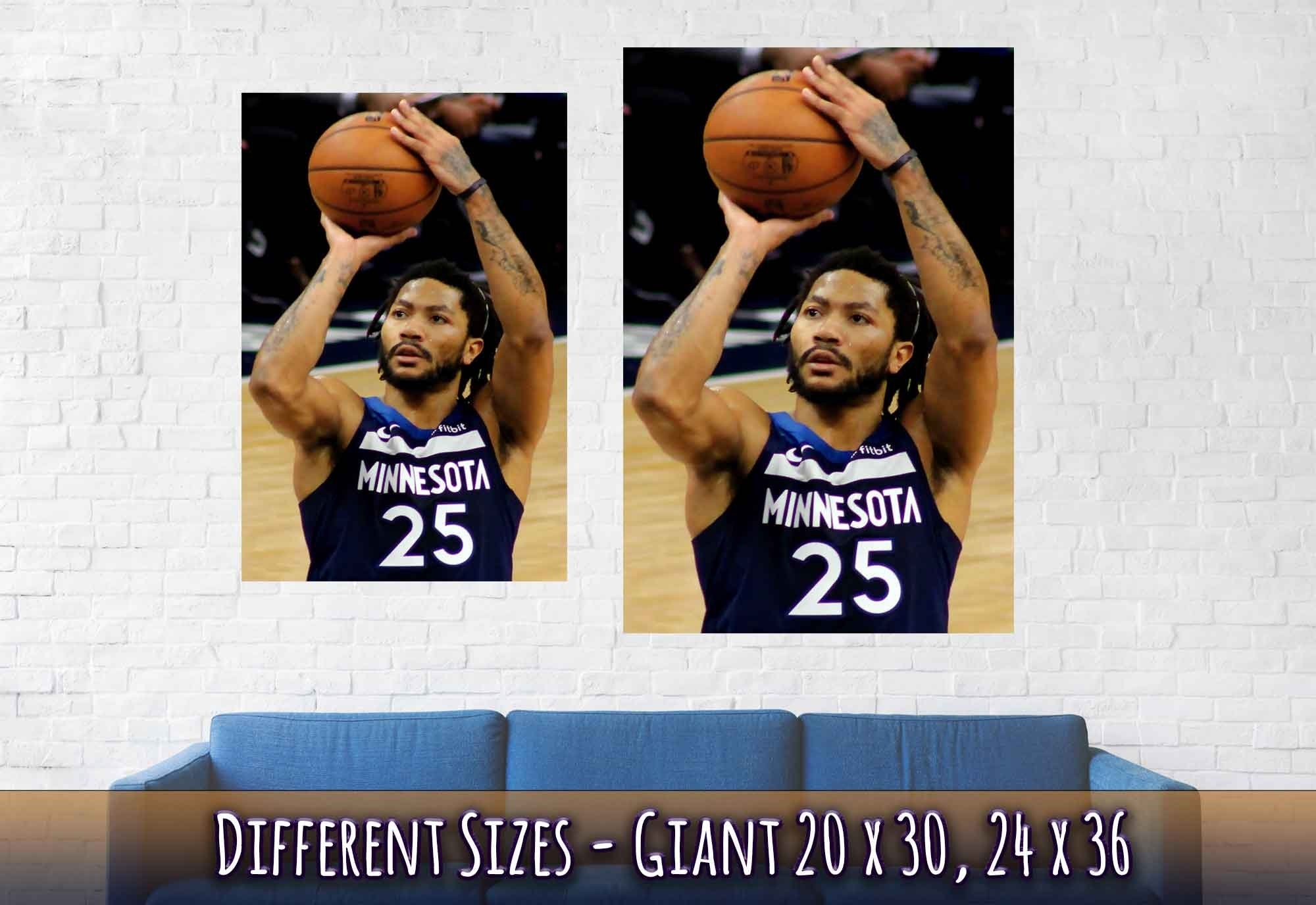 Derrick Rose Poster, Pro Basketball Player, Photo Portrait - Derrick Rose Print - WallArtPrints4U