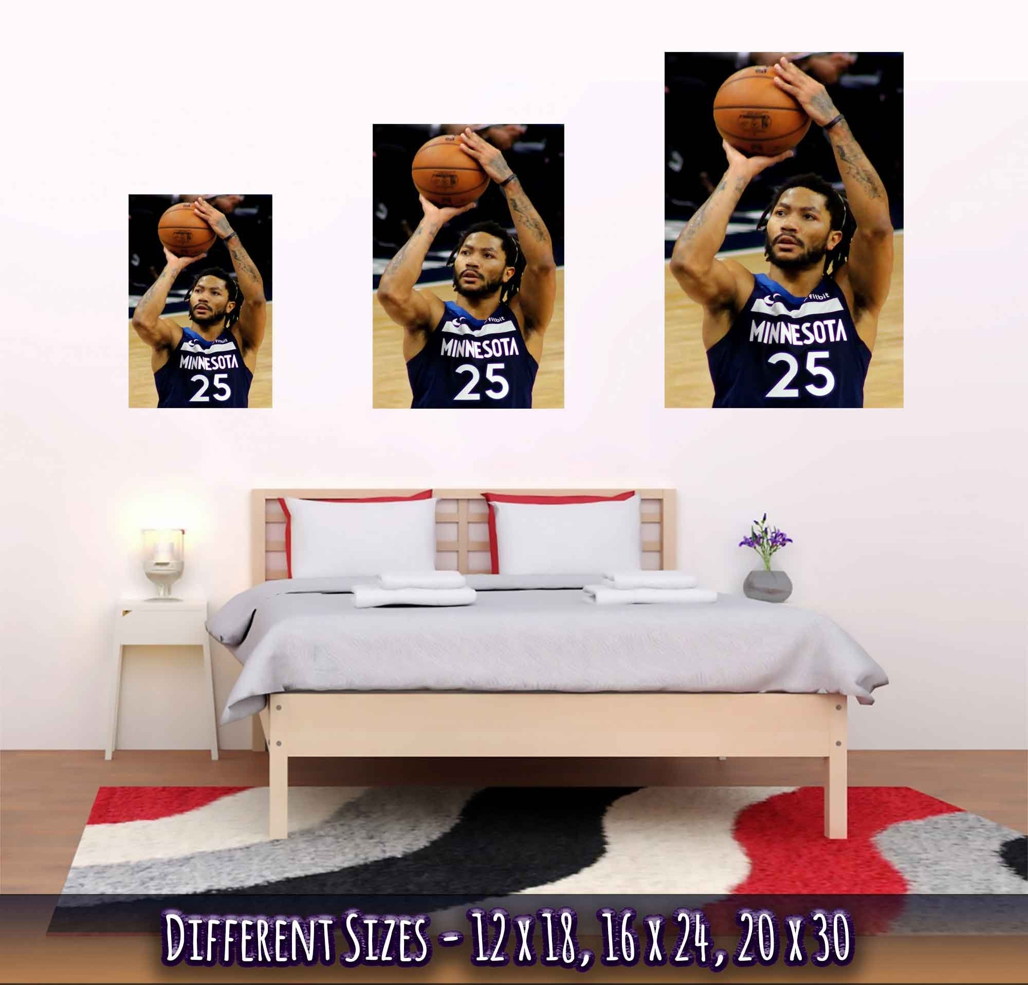 Derrick Rose Poster, Pro Basketball Player, Photo Portrait - Derrick Rose Print - WallArtPrints4U