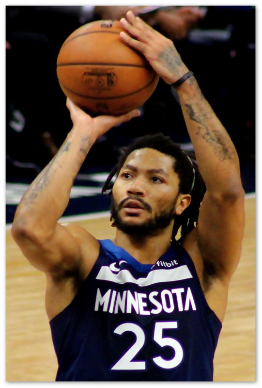 Derrick Rose Poster, Pro Basketball Player, Photo Portrait - Derrick Rose Print - WallArtPrints4U