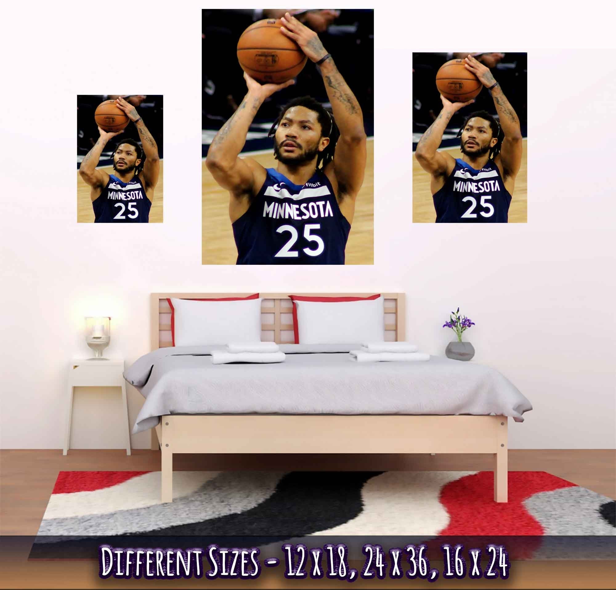 Derrick Rose Poster, Pro Basketball Player, Photo Portrait - Derrick Rose Print - WallArtPrints4U