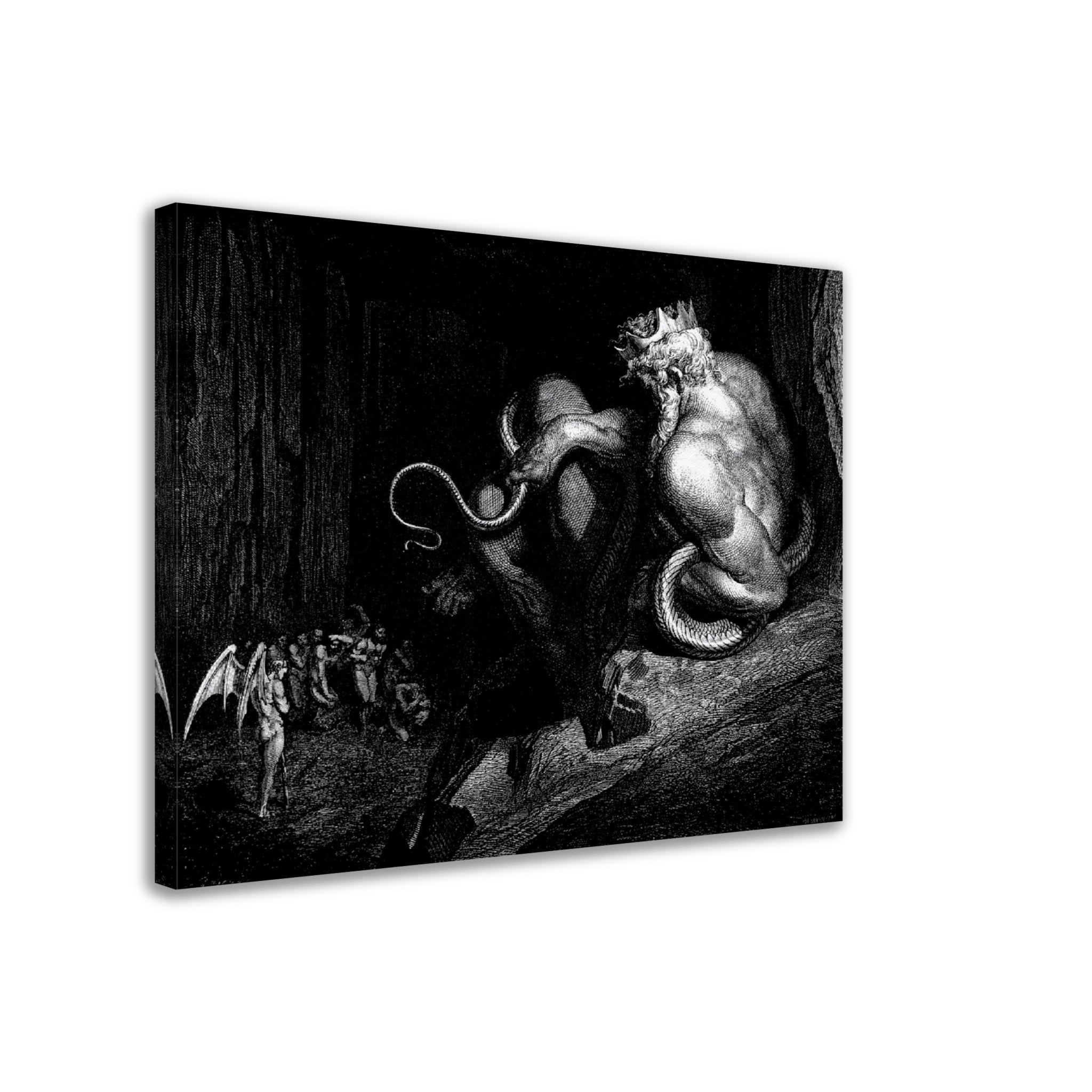 Divine Comedy Canvas - Demon King Minos With His Serpent Tail - Gustave Dore Illustration - WallArtPrints4U