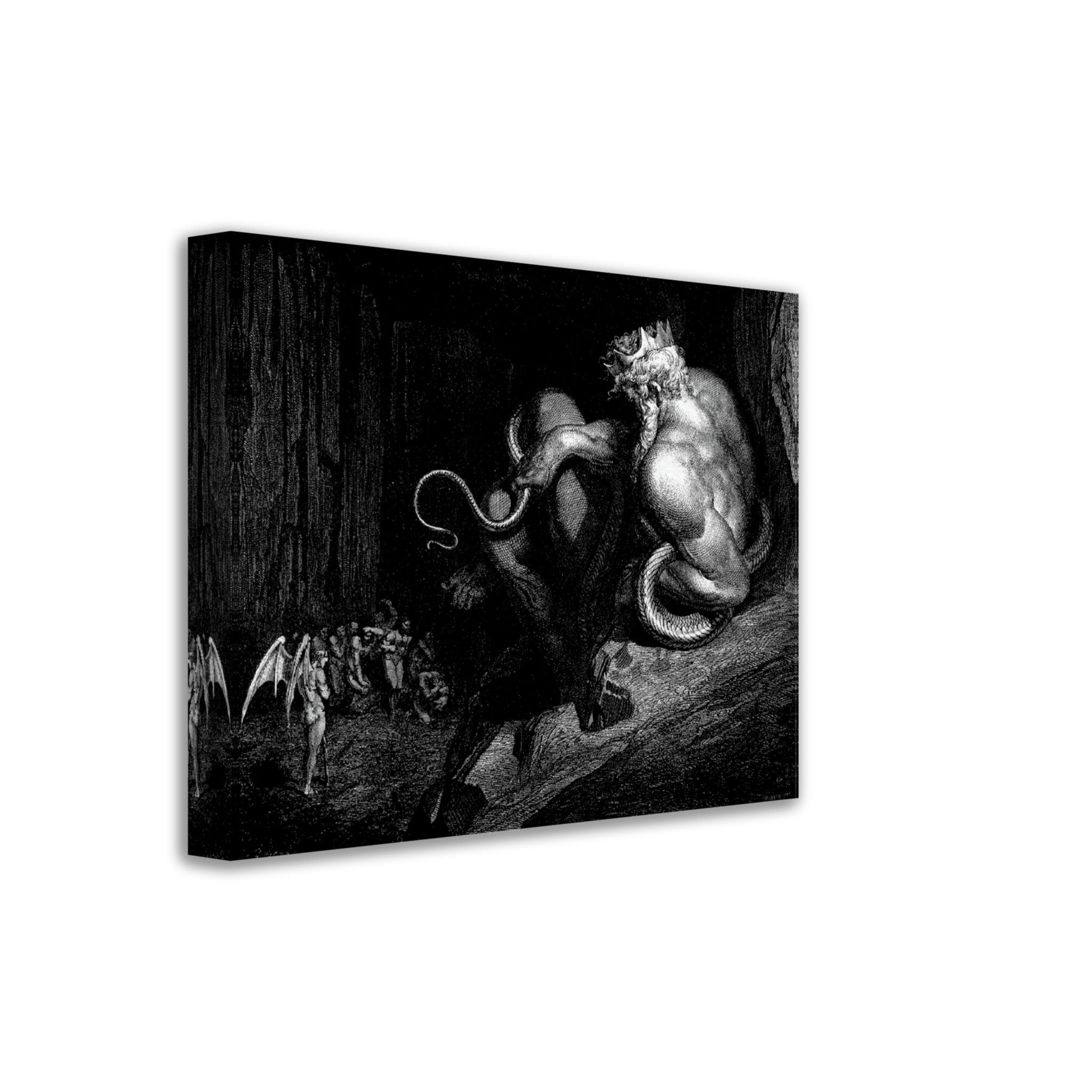 Divine Comedy Canvas - Demon King Minos With His Serpent Tail - Gustave Dore Illustration - WallArtPrints4U