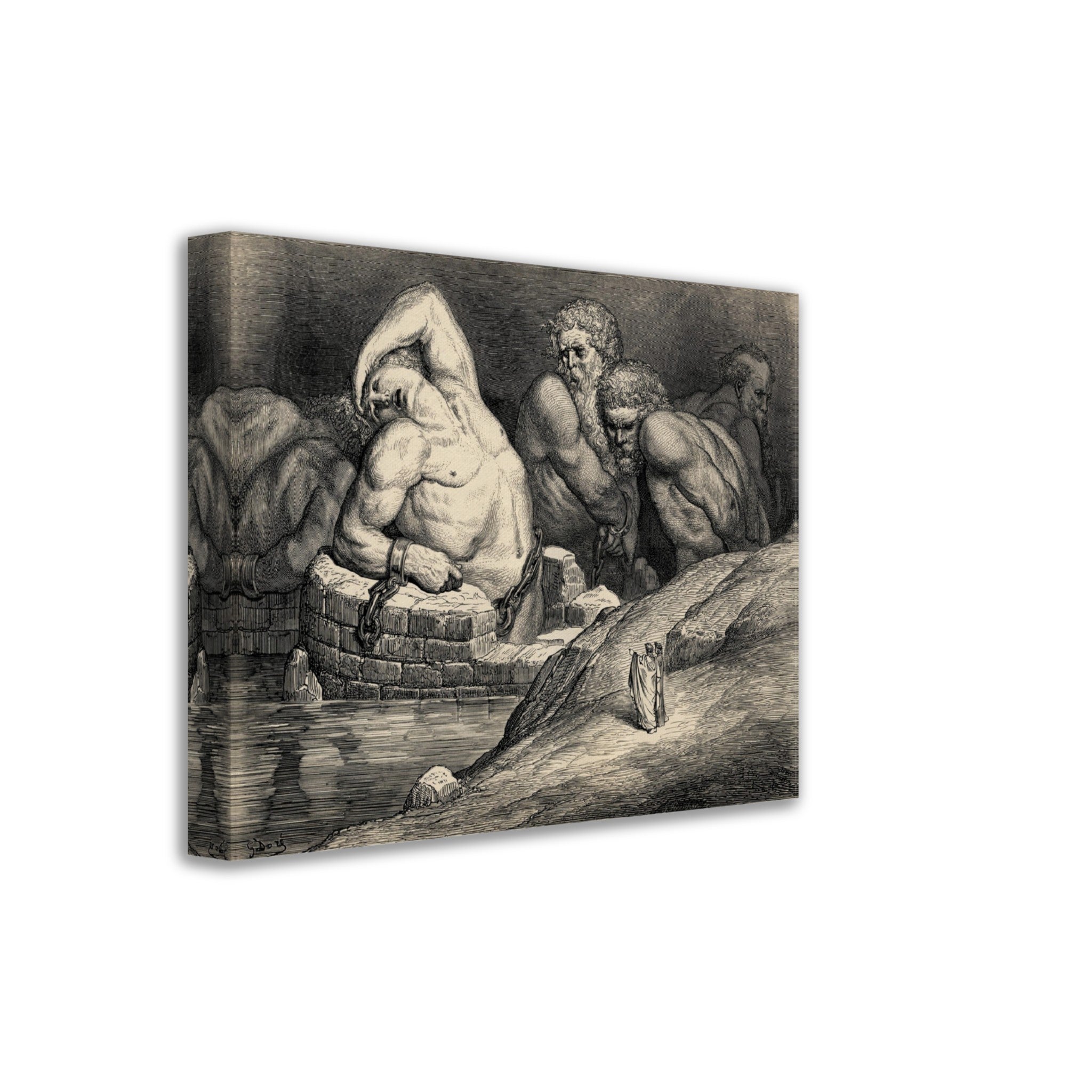 Divine Comedy Canvas The Titans Imprisoned In Hell Gustave Dore Inferno Illustration - WallArtPrints4U