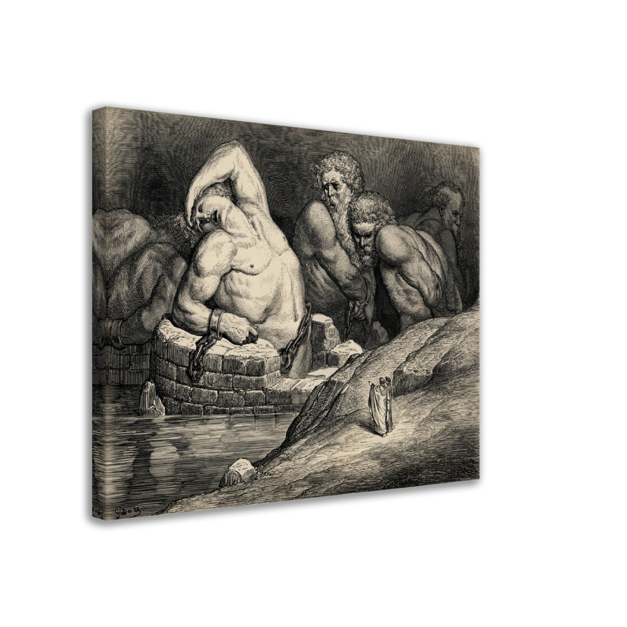 Divine Comedy Canvas The Titans Imprisoned In Hell Gustave Dore Inferno Illustration - WallArtPrints4U