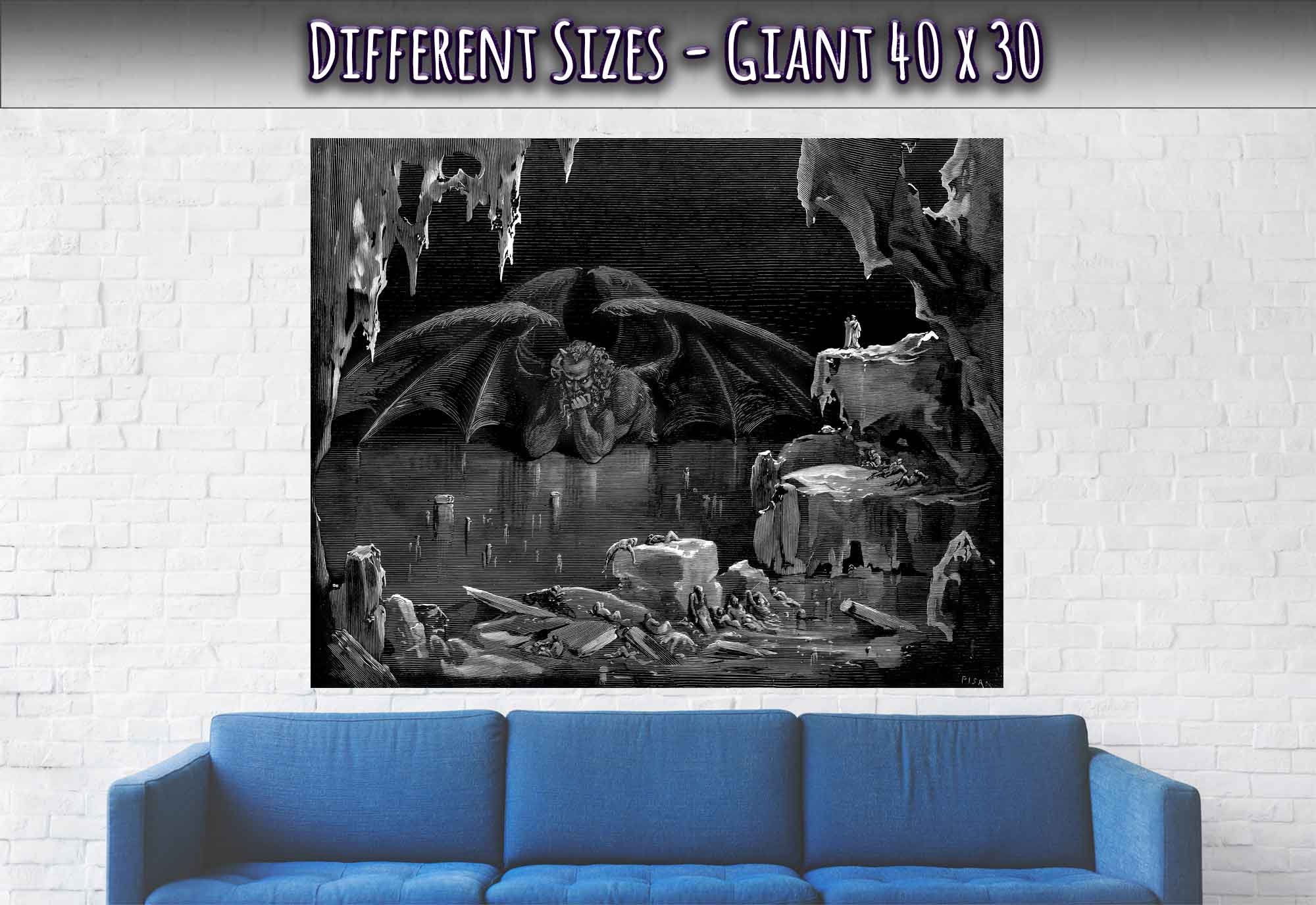 Divine Comedy Poster - The Vision Of Hell - Gustave Dore Inferno Illustration - WallArtPrints4U