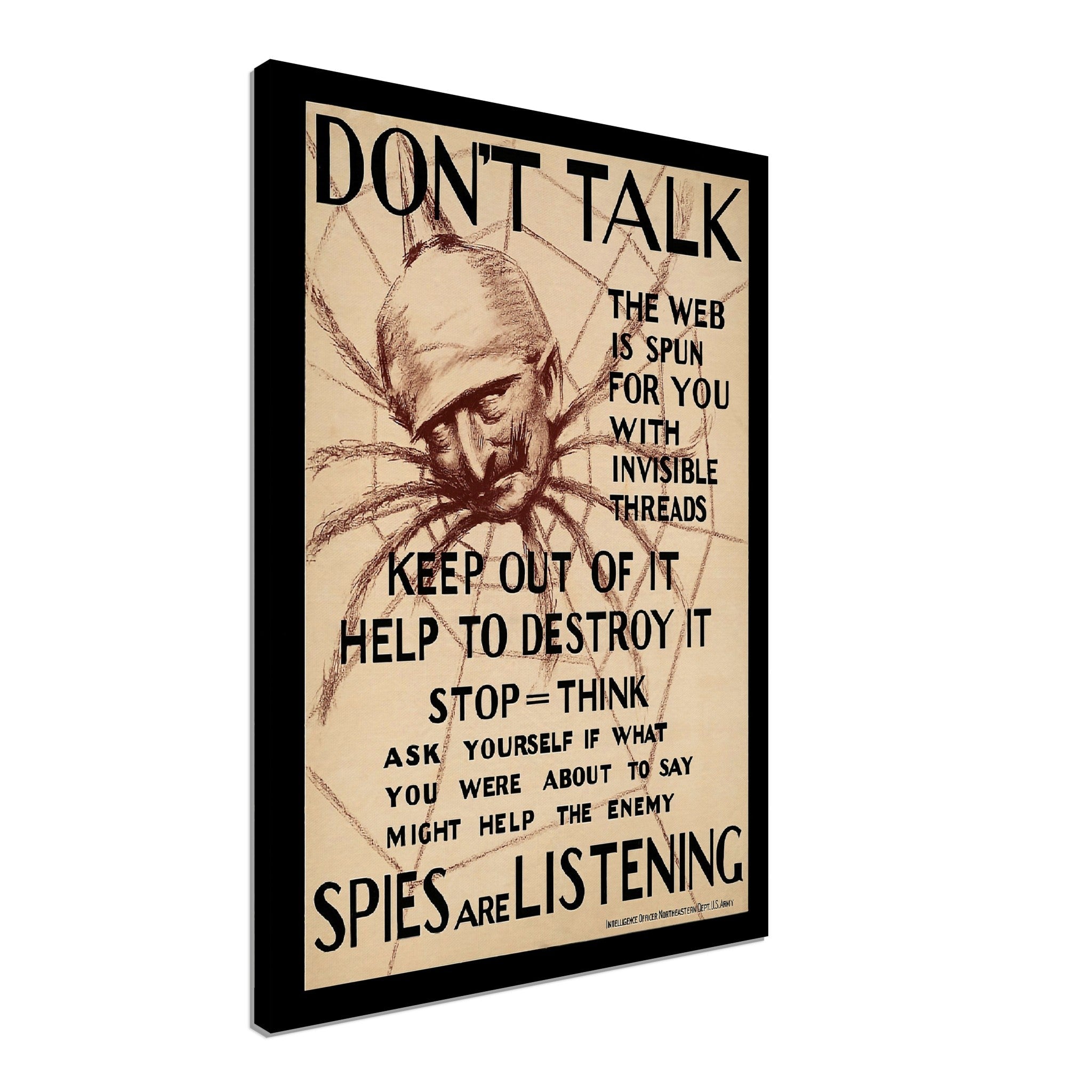 Don'T Talk Canvas, World War 1 Propaganda Canvas Print, Vintage Canvas 1918 - WallArtPrints4U