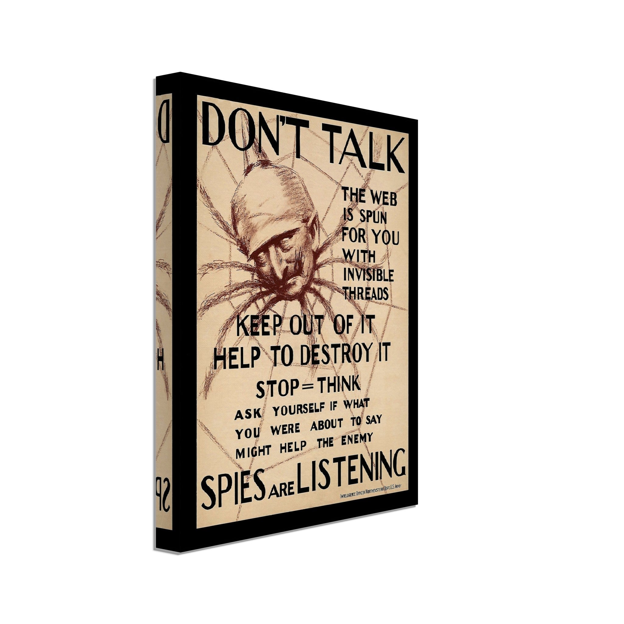 Don'T Talk Canvas, World War 1 Propaganda Canvas Print, Vintage Canvas 1918 - WallArtPrints4U