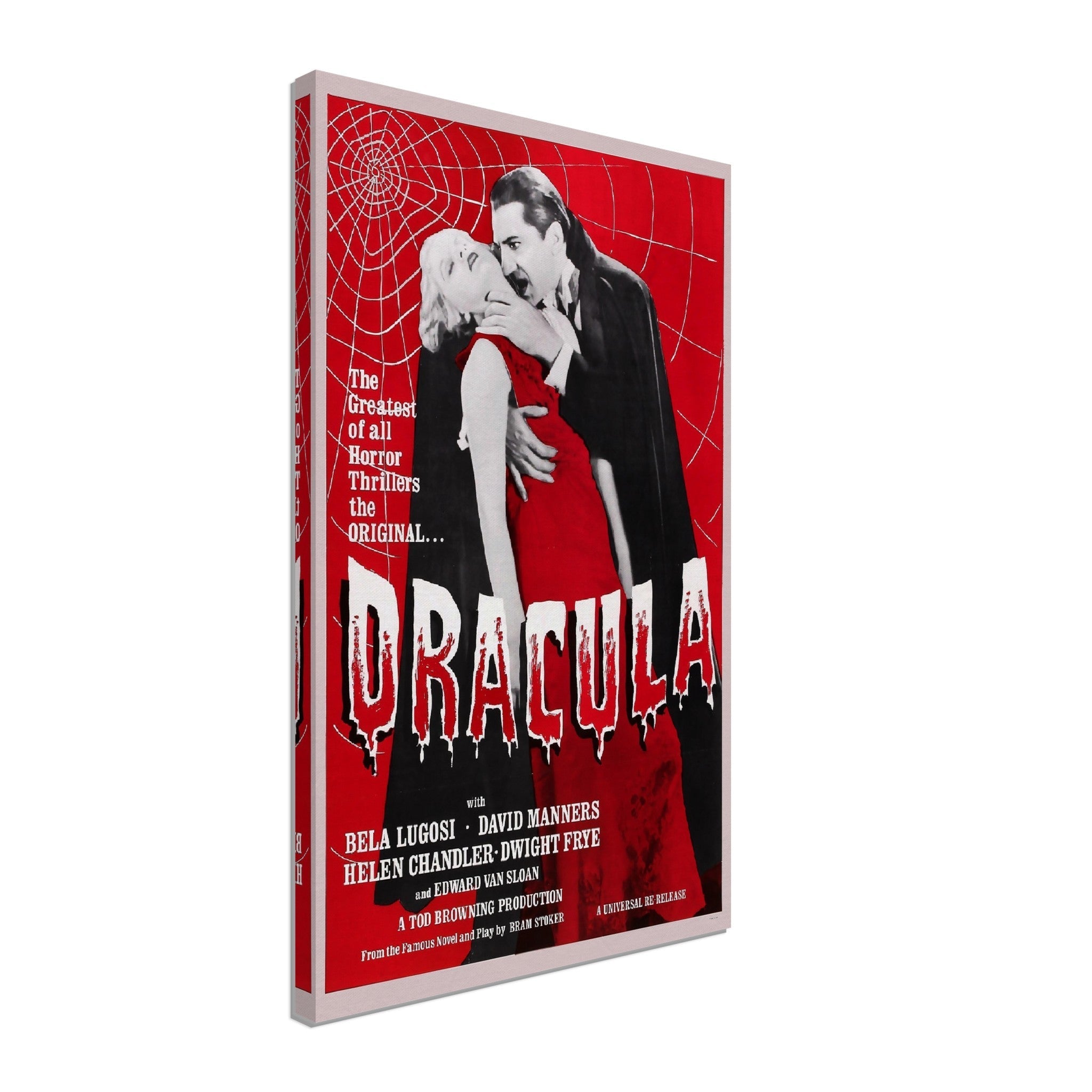 Dracula 1931 Canvas, Vintage Horror Movie Dracula Canvas Film Art - Bela Lugosi, Helen Chandler, Bram Stoker - WallArtPrints4U