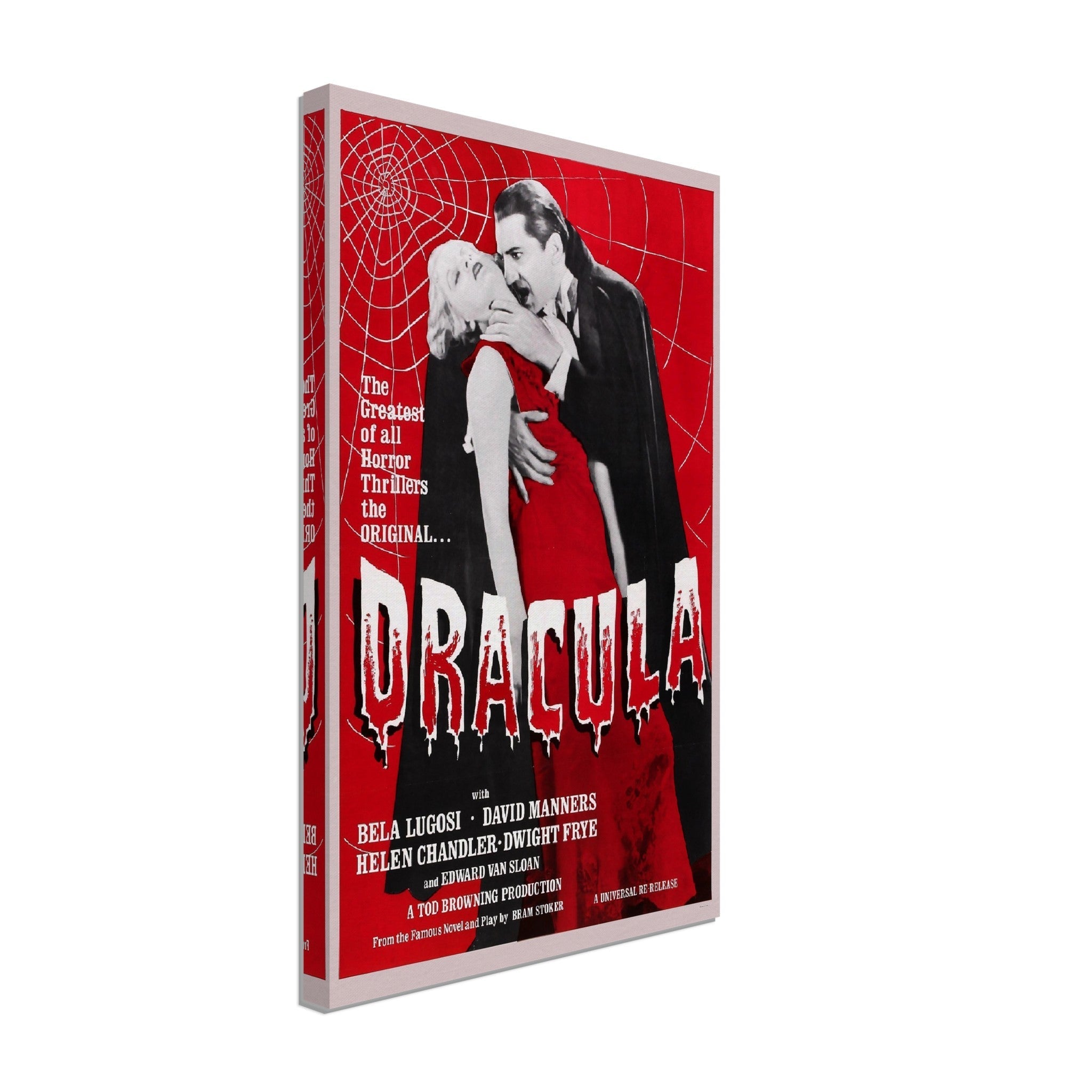 Dracula 1931 Canvas, Vintage Horror Movie Dracula Canvas Film Art - Bela Lugosi, Helen Chandler, Bram Stoker - WallArtPrints4U