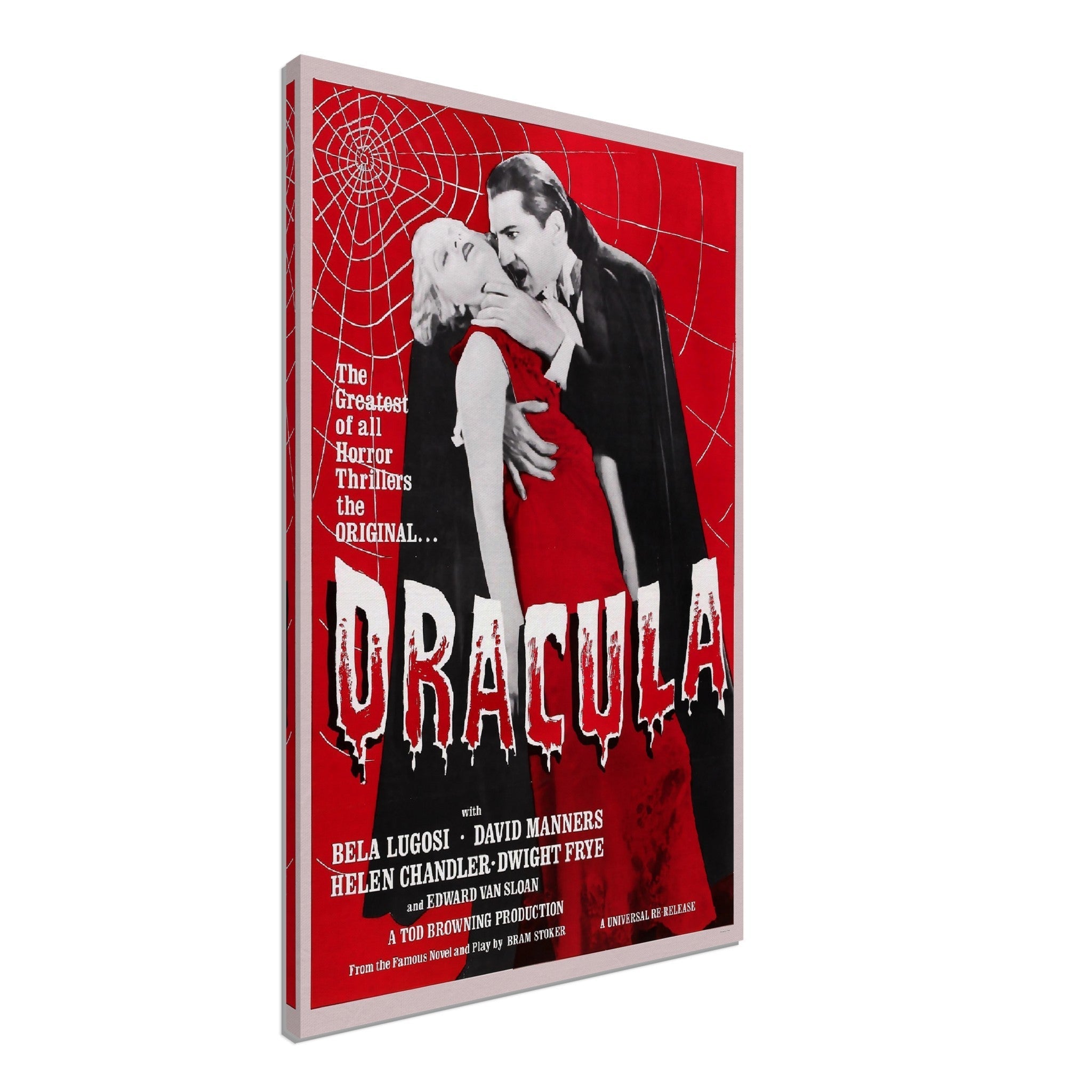 Dracula 1931 Canvas, Vintage Horror Movie Dracula Canvas Film Art - Bela Lugosi, Helen Chandler, Bram Stoker - WallArtPrints4U