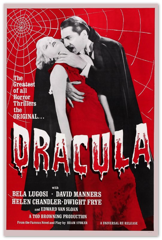 Dracula 1931 Poster, Vintage Horror Movie Dracula Poster Film Art - Bela Lugosi, Helen Chandler, Bram Stoker - WallArtPrints4U