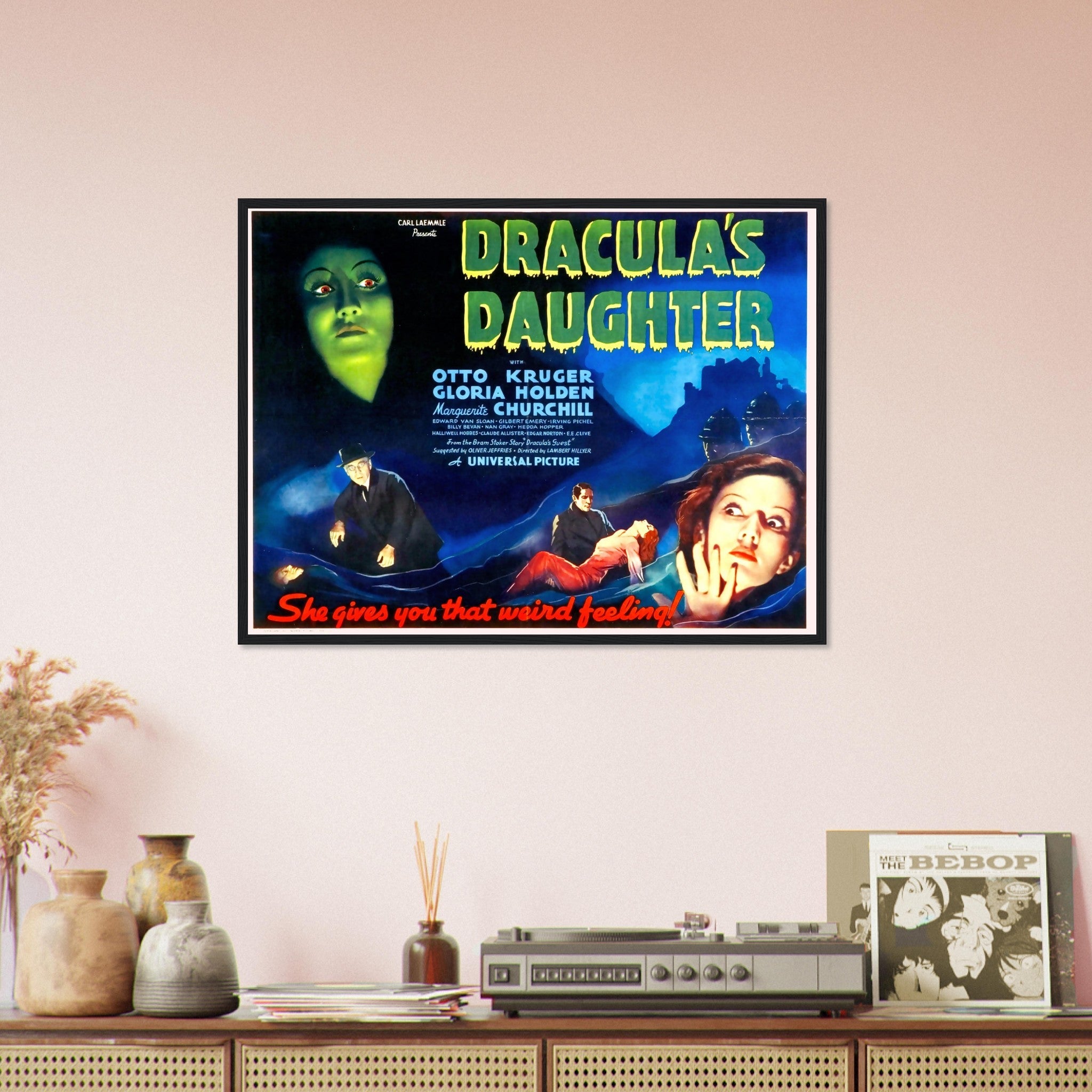 Dracula'S Daughter Framed, Vintage Horror Movie Framed 1936 Framed Film Art - Gloria Holden, Otto Kruger - WallArtPrints4U