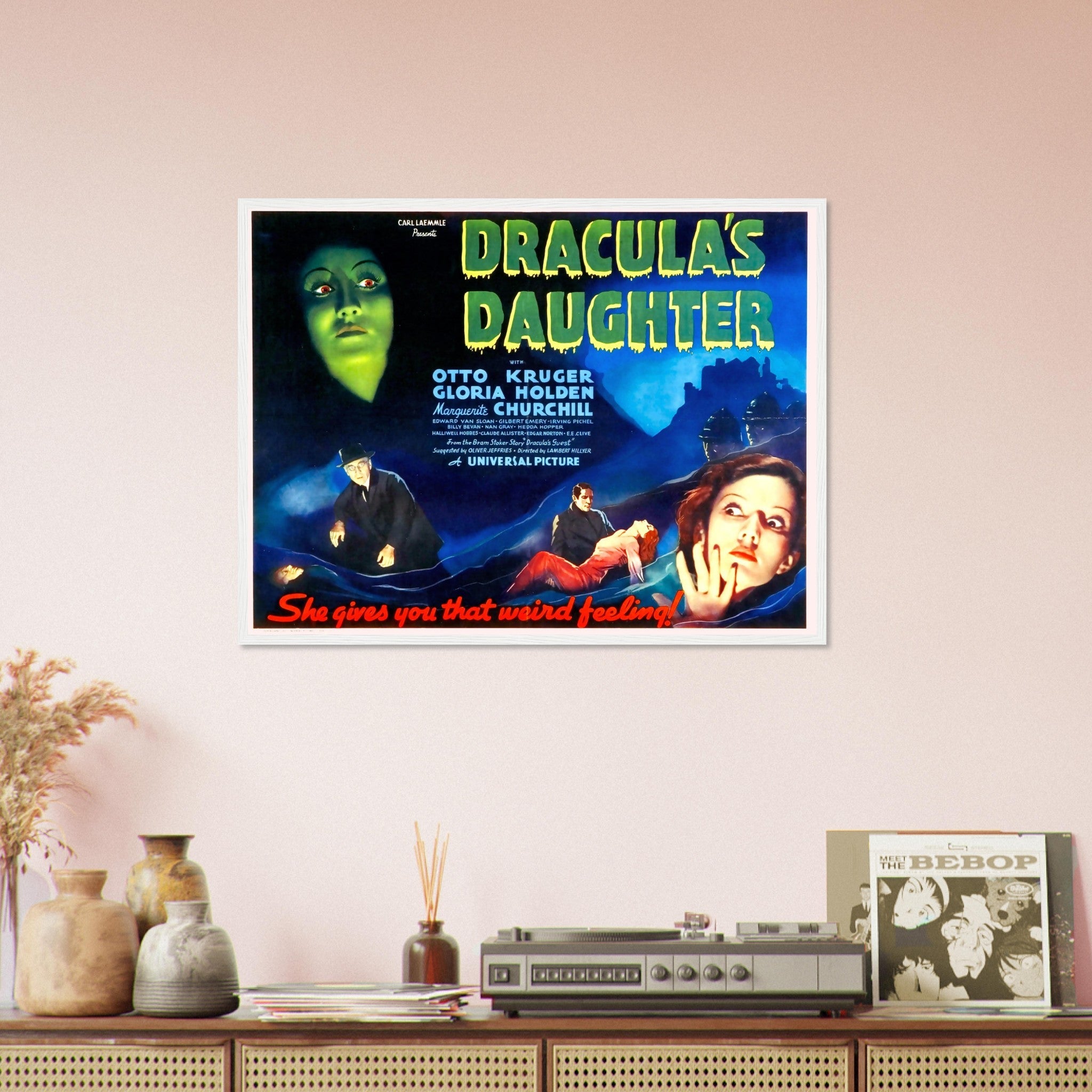 Dracula'S Daughter Framed, Vintage Horror Movie Framed 1936 Framed Film Art - Gloria Holden, Otto Kruger - WallArtPrints4U