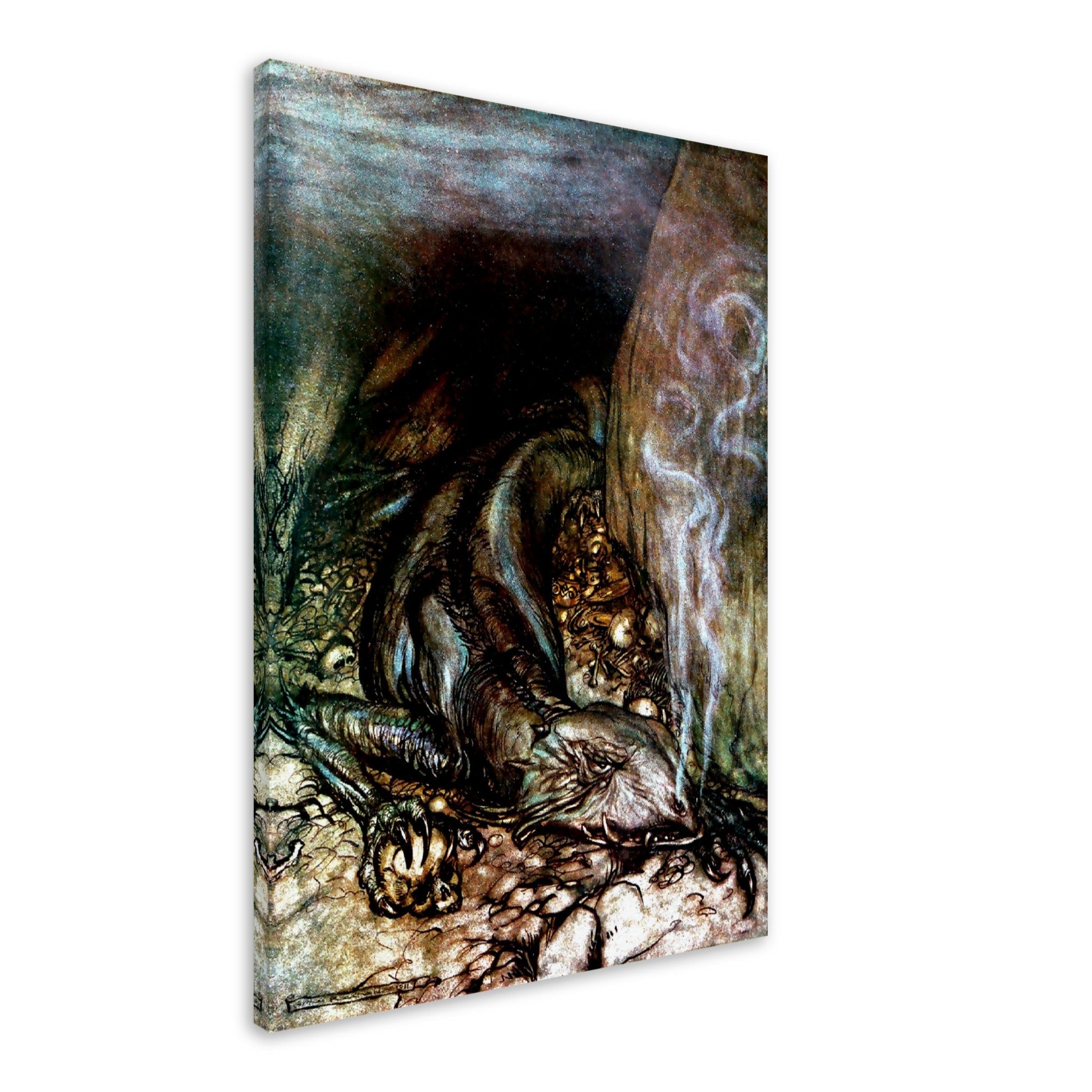 Dragon Canvas Print - Arthur Rackham Dragon Fafnir - Arthur Rackham Canvas - Tolkien Inspiration - WallArtPrints4U