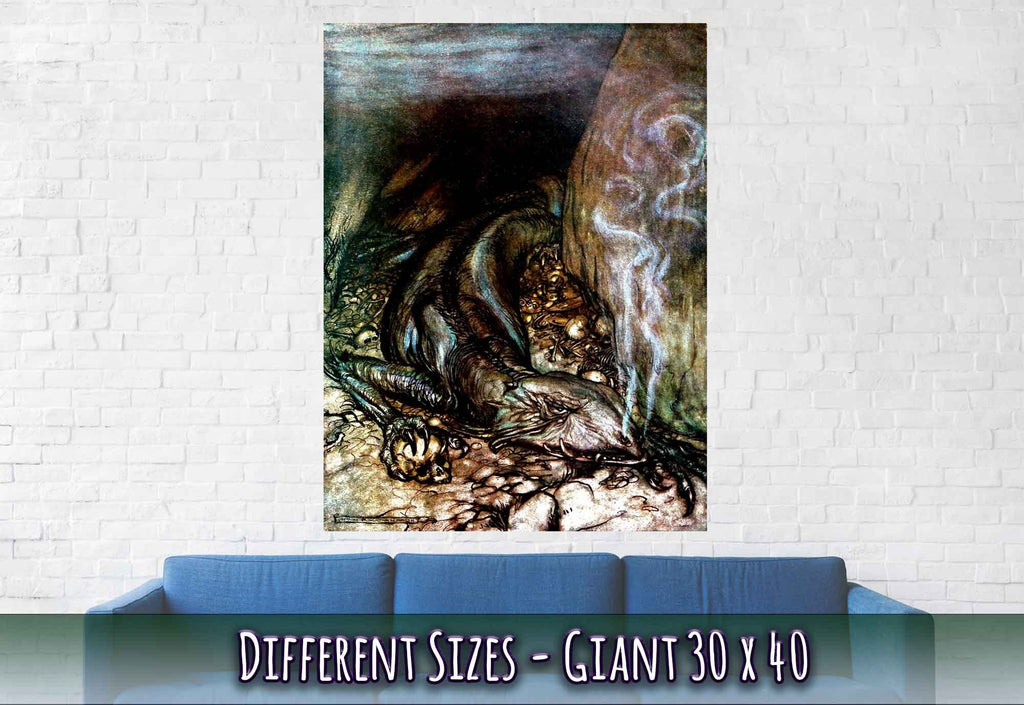 Arthur Rackham Fafnir Dragon Poster - Arthur Rackham Dragon Fafnir - Arthur Rackham Print
