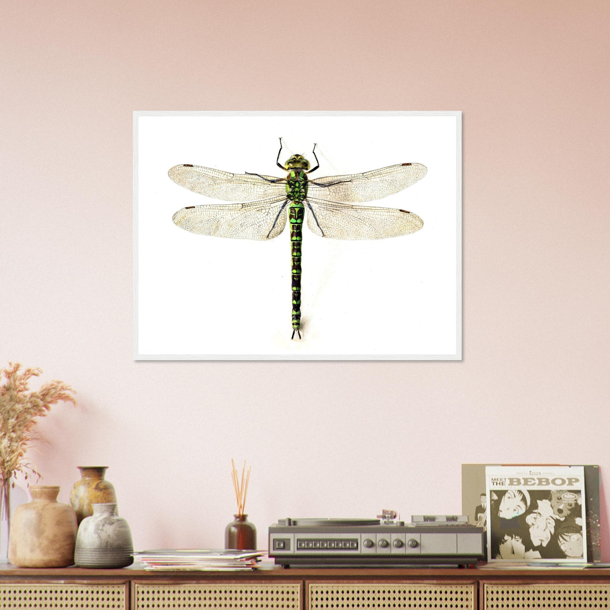 Dragonfly Framed, Giant Dragonfly Framed Print, Vintage Dragonfly Painting 16th Century - WallArtPrints4U