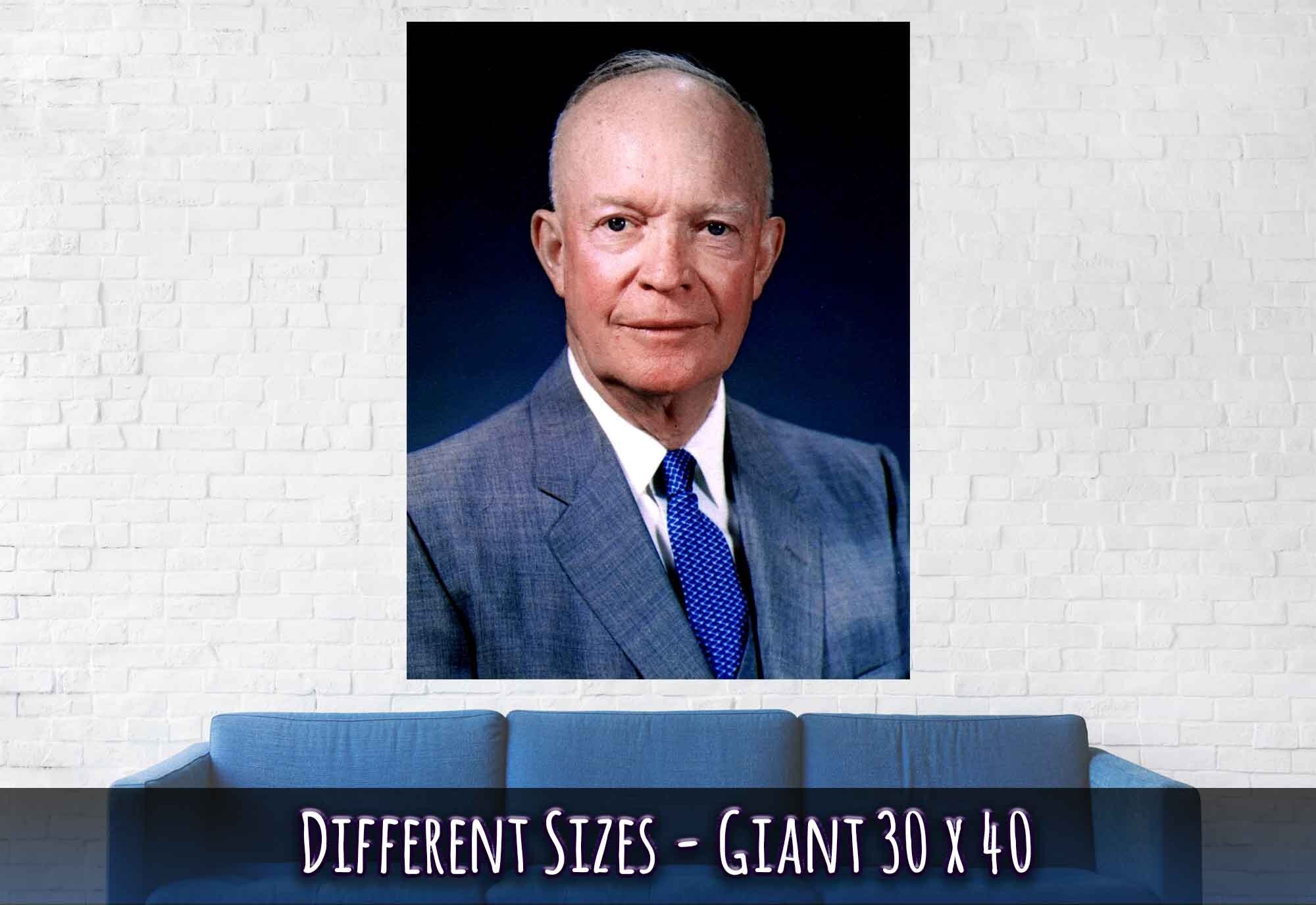 Dwight Eisenhower Poster, 34th President Of These United States, Vintage Photo Portrait Dwight Eisenhower Print - WallArtPrints4U