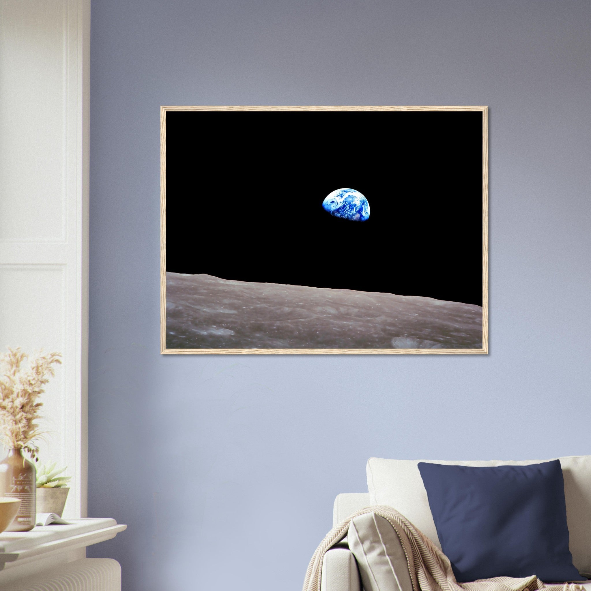 Earthrise Framed, Famous Photo Framed Print From 1968, Shot From The Moon, Beginning The Environmental Movement - WallArtPrints4U