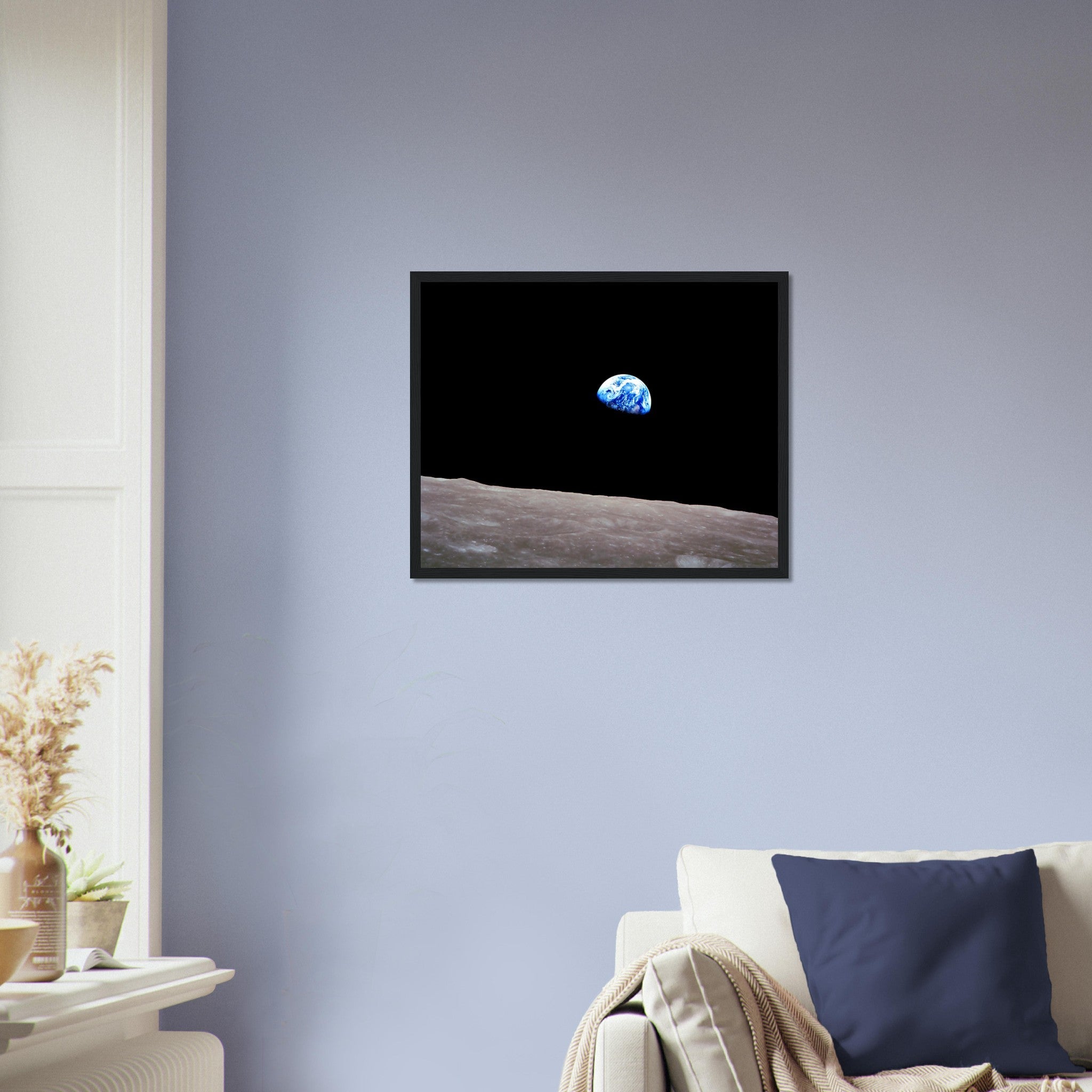 Earthrise Framed, Famous Photo Framed Print From 1968, Shot From The Moon, Beginning The Environmental Movement - WallArtPrints4U