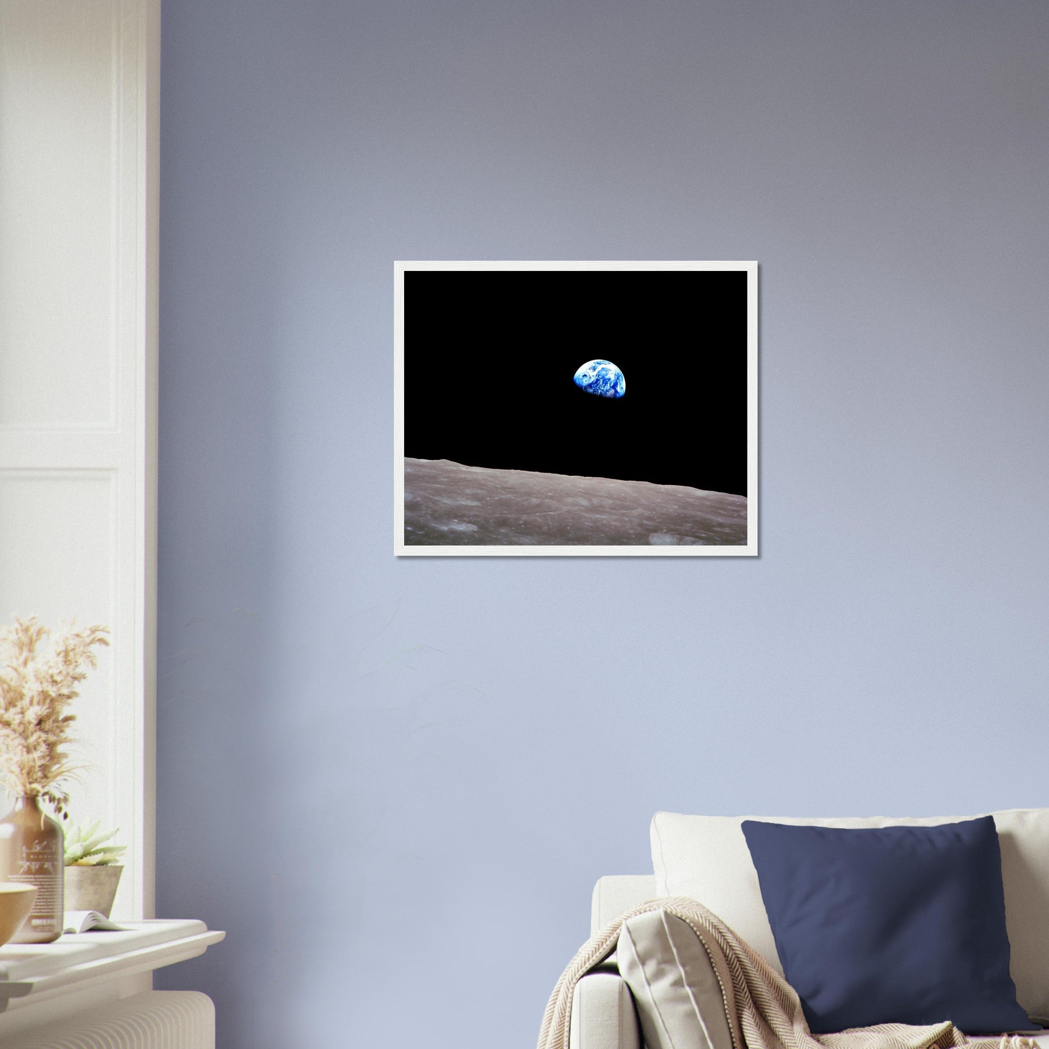 Earthrise Framed, Famous Photo Framed Print From 1968, Shot From The Moon, Beginning The Environmental Movement - WallArtPrints4U