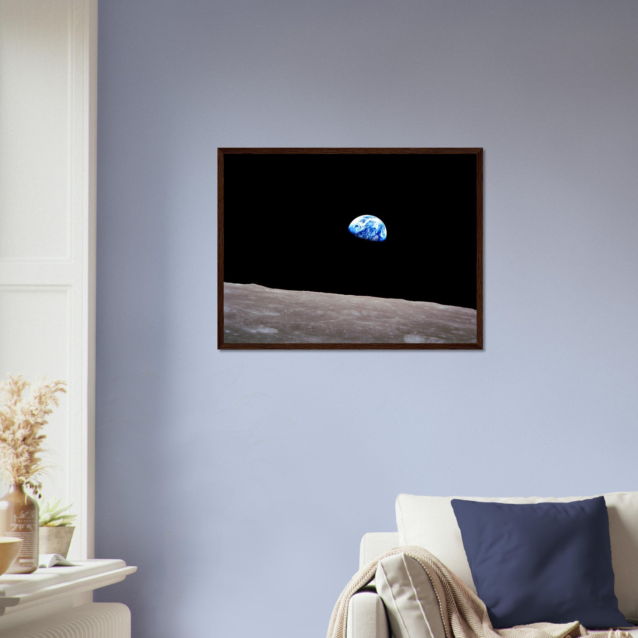 Earthrise Framed, Famous Photo Framed Print From 1968, Shot From The Moon, Beginning The Environmental Movement - WallArtPrints4U