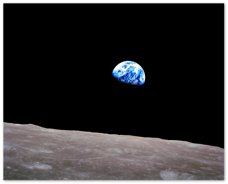 Earthrise Poster, Famous Photo Print From 1968, Shot From The Moon, Beginning The Environmental Movement - WallArtPrints4U