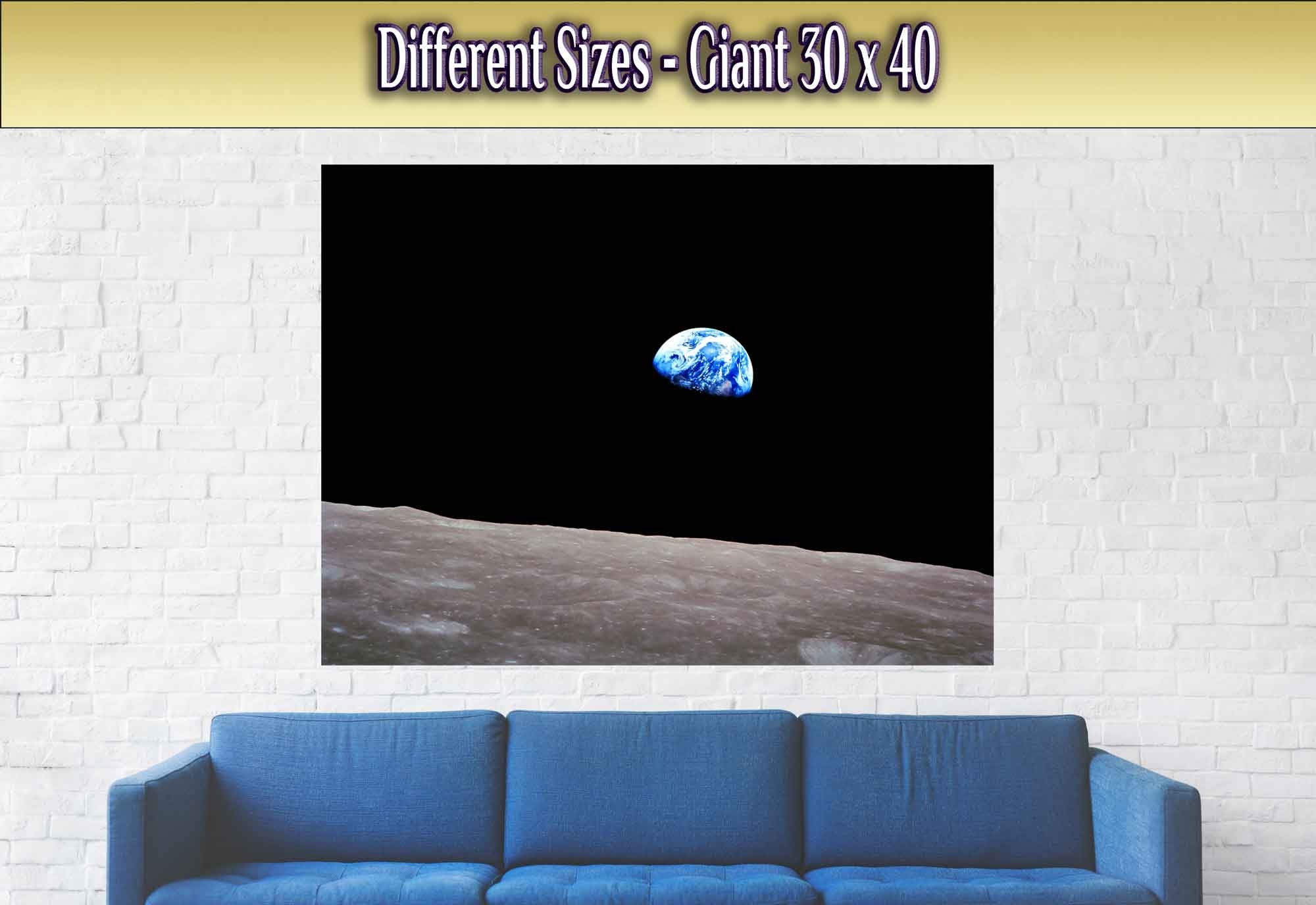 Earthrise Poster, Famous Photo Print From 1968, Shot From The Moon, Beginning The Environmental Movement - WallArtPrints4U
