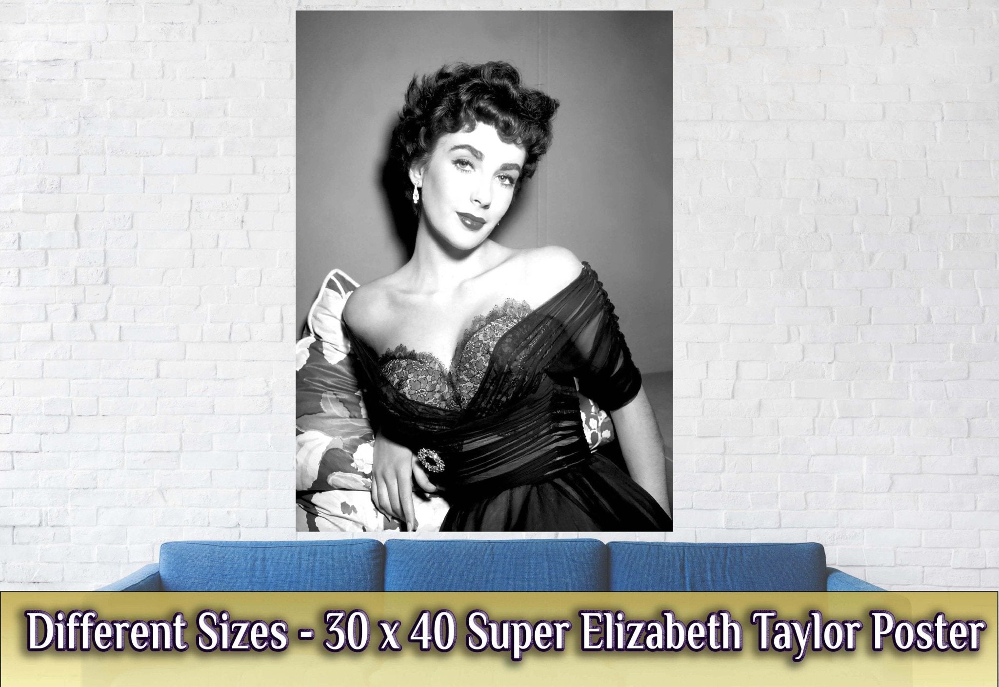 Elizabeth Taylor Poster, Sex Symbol, Rare Photo - Iconic Elizabeth Taylor Print - Hollywood Silver Screen Star - WallArtPrints4U