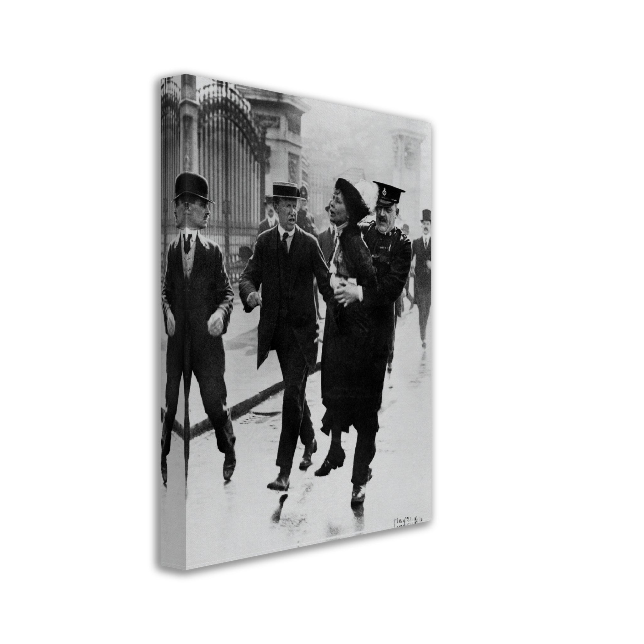 Emmeline Pankhurst Canvas, Arrested Carried By Police Officer Vintage Photo Portrait - Emmeline Pankhurst Canvas Print - WallArtPrints4U