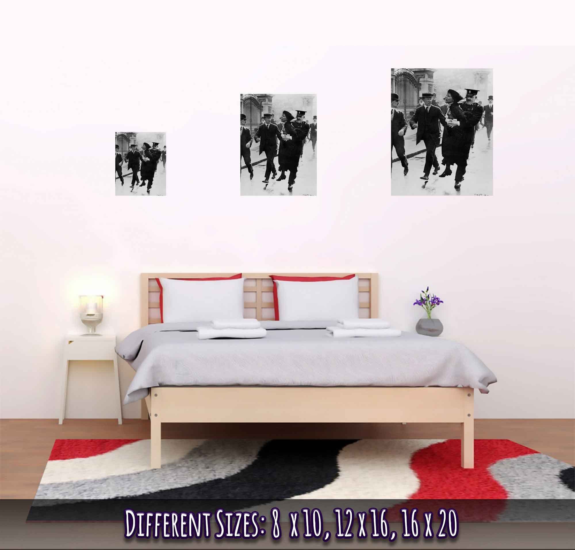 Emmeline Pankhurst Poster, Arrested Carried By Police Officer Vintage Photo Portrait - Emmeline Pankhurst Print - WallArtPrints4U