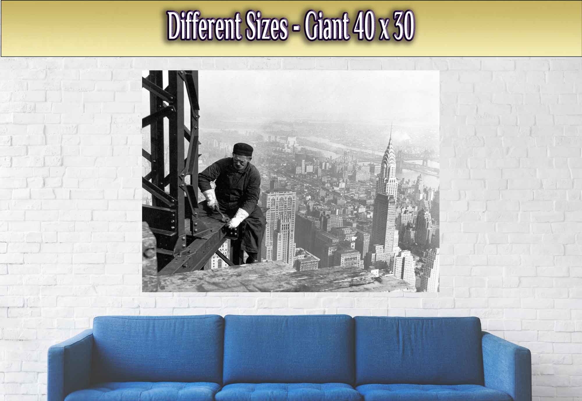 Empire State Worker Poster, Vintage Photo Print From 1930, Lewis Hine - Daring New York Construction Workers - WallArtPrints4U