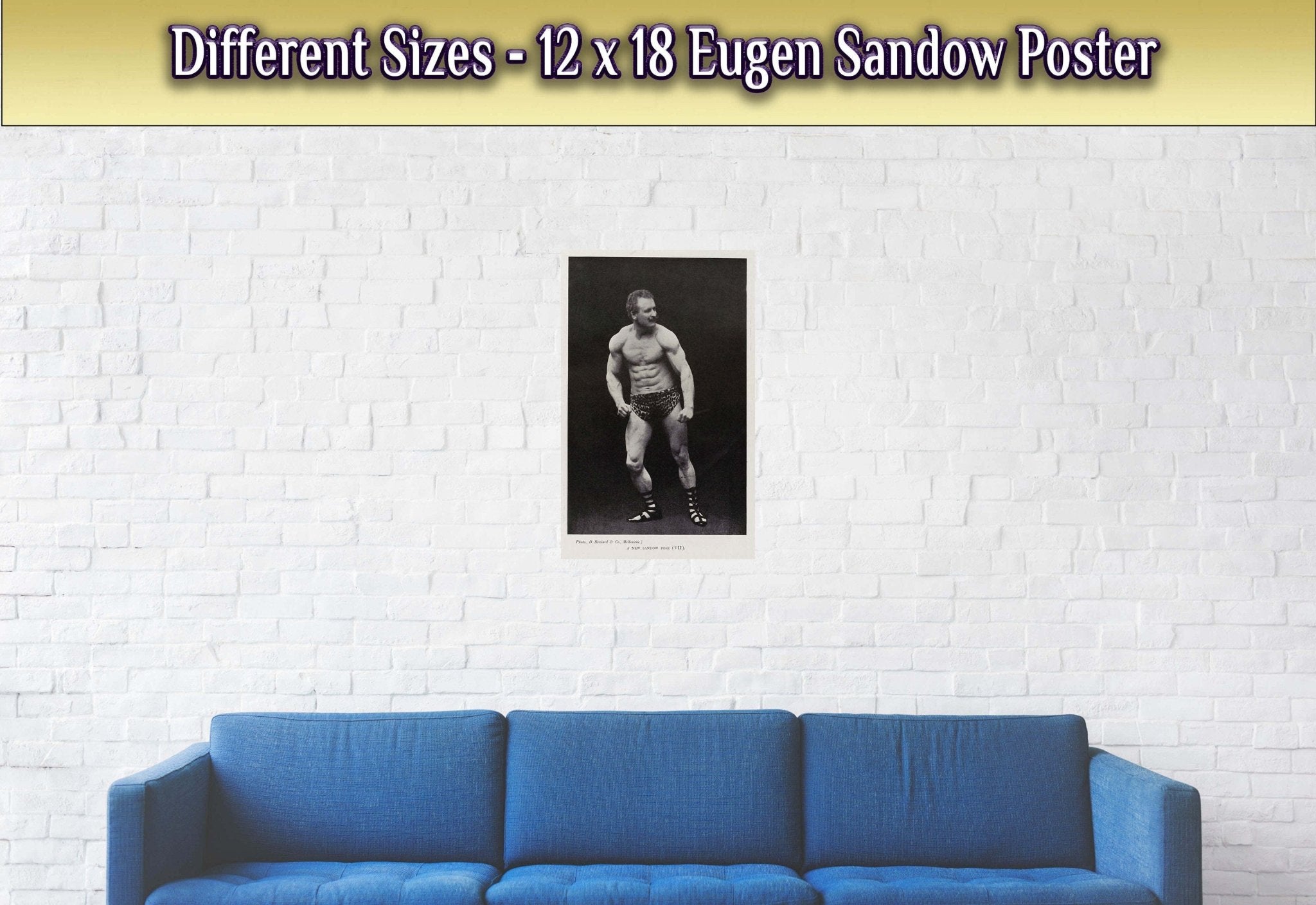 Eugen Sandow Poster, Victorian Bodybuilder, Vintage Photo Eugen Sandow Print - Victorian Strongman Beefcake - WallArtPrints4U