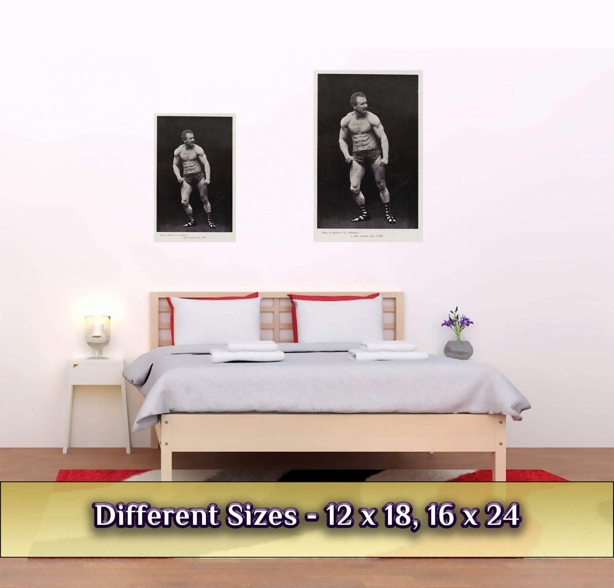 Eugen Sandow Poster, Victorian Bodybuilder, Vintage Photo Eugen Sandow Print - Victorian Strongman Beefcake - WallArtPrints4U
