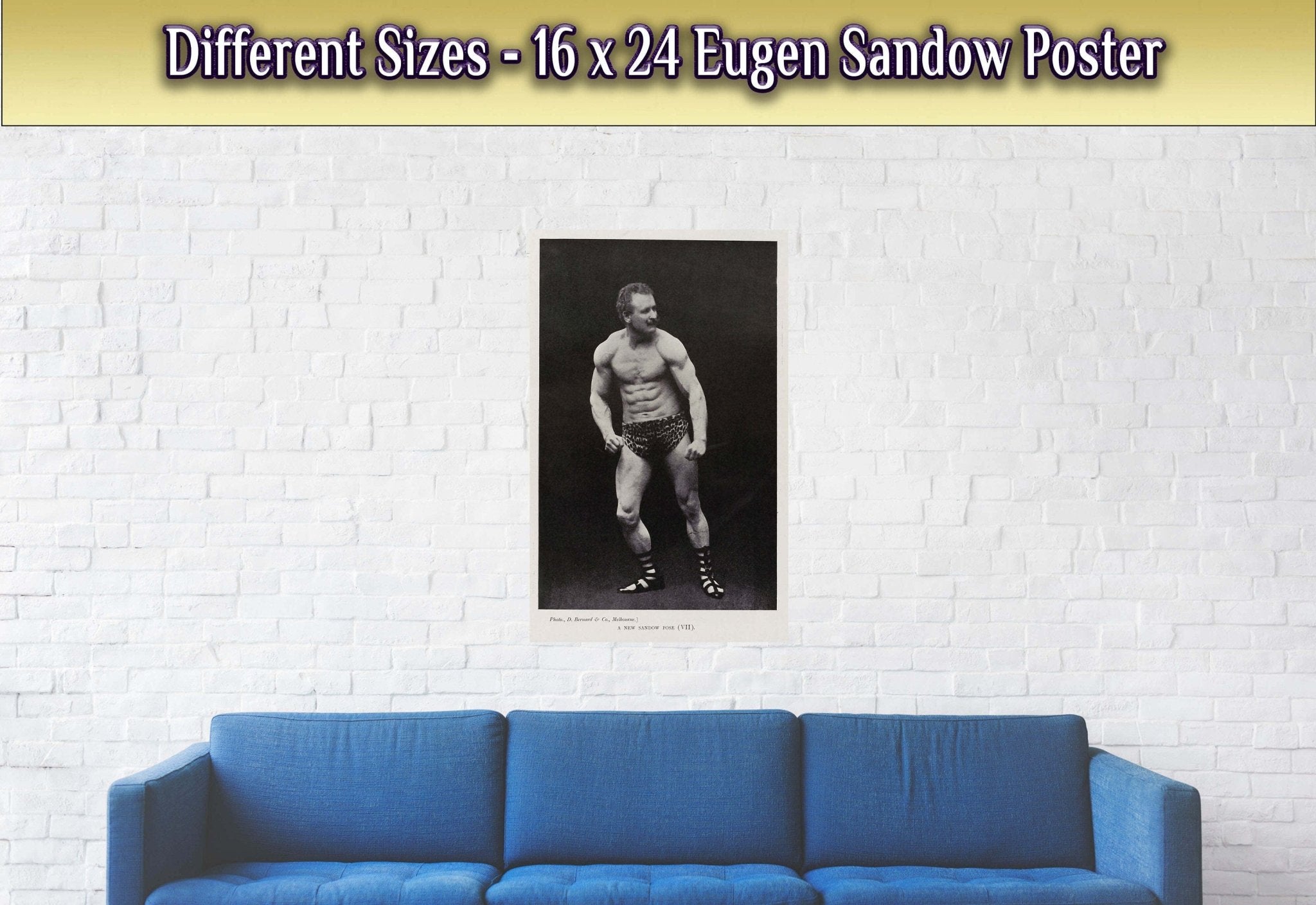 Eugen Sandow Poster, Victorian Bodybuilder, Vintage Photo Eugen Sandow Print - Victorian Strongman Beefcake - WallArtPrints4U