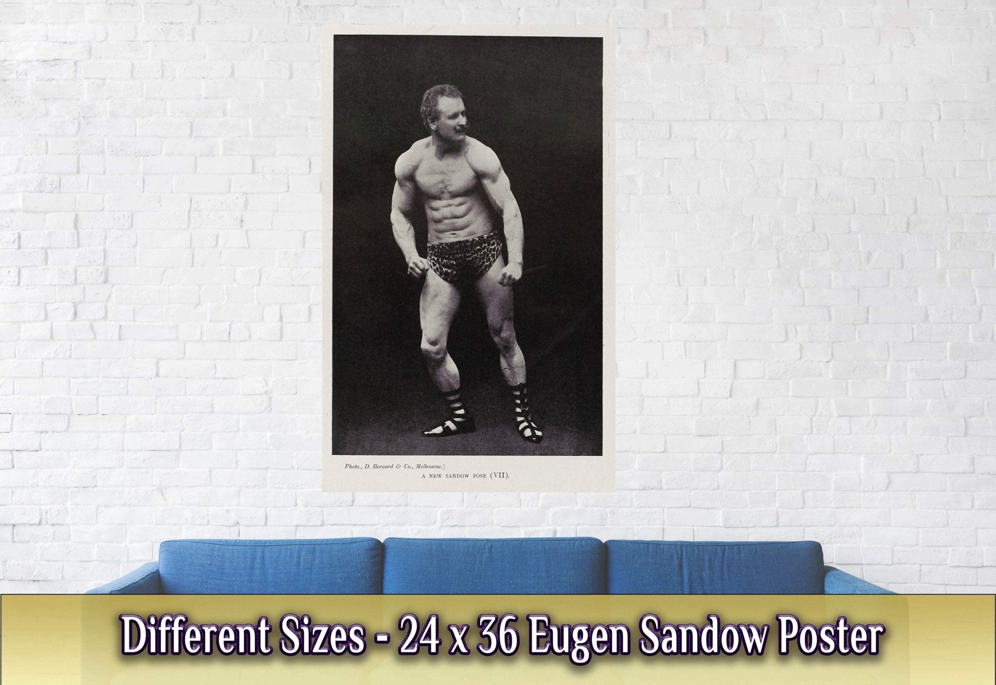 Eugen Sandow Poster, Victorian Bodybuilder, Vintage Photo Eugen Sandow Print - Victorian Strongman Beefcake - WallArtPrints4U