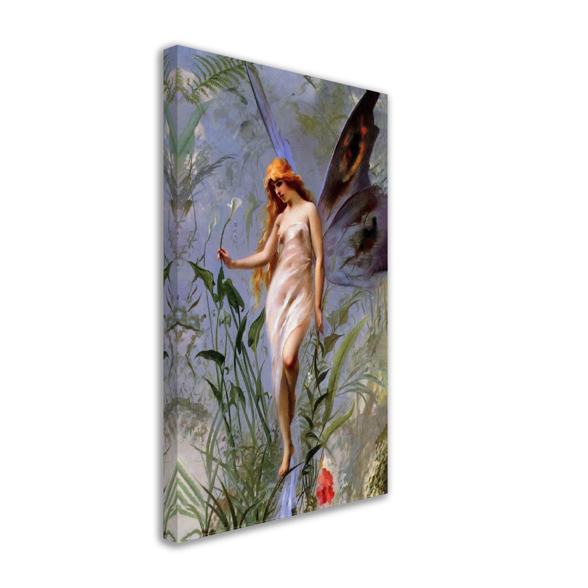 Fairy Canvas Print, Lily Fairy Print, Luis Falero 1888 - WallArtPrints4U