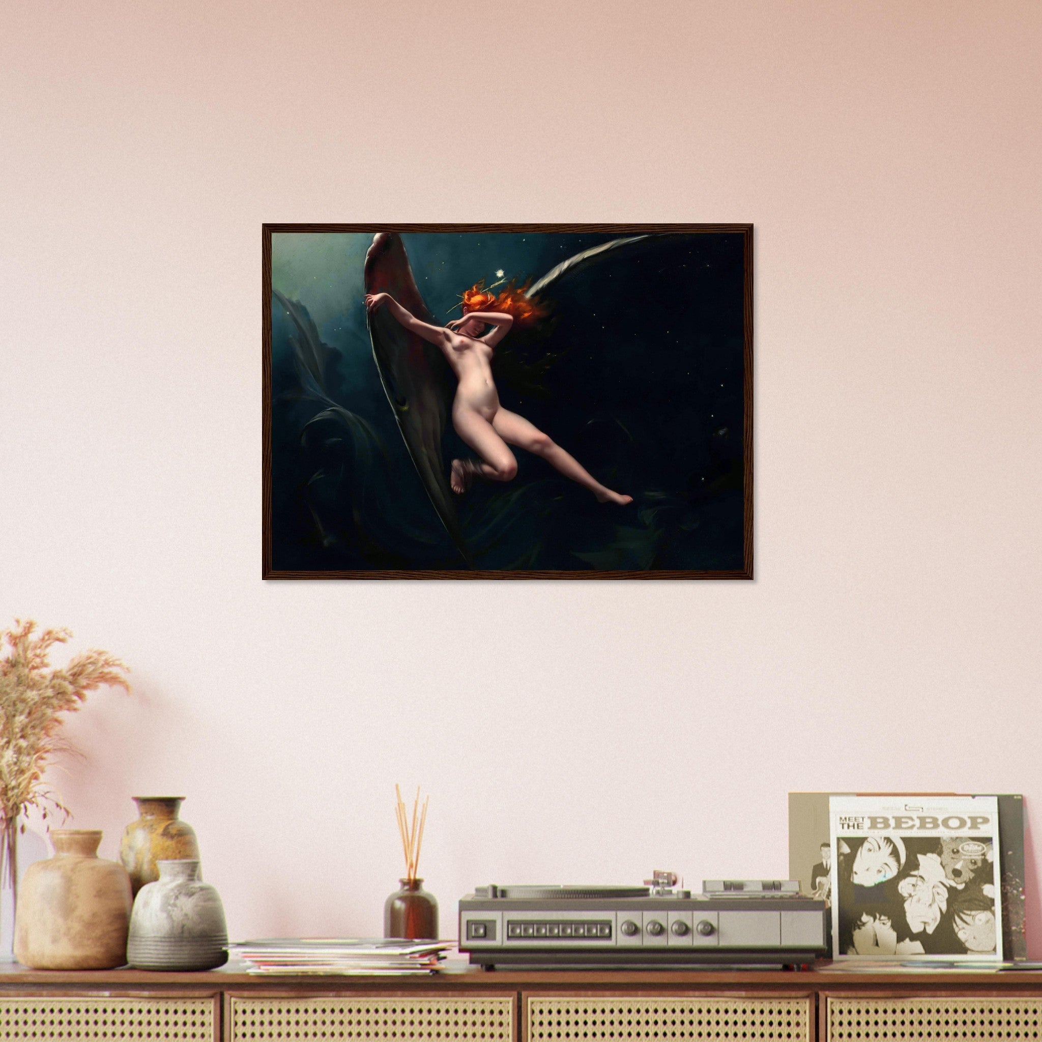 Fairy Framed Print, Fairy Under Starry Skies Luis Ricardo Falero - Nude Fairy Framed - WallArtPrints4U
