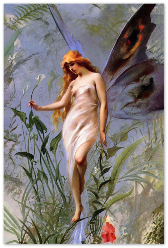 Fairy Poster, Lily Fairy Print, Luis Falero 1888 - WallArtPrints4U